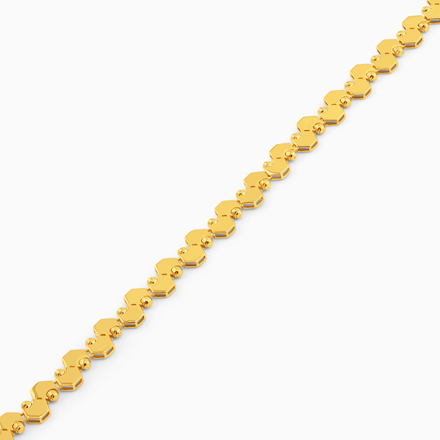 Hexagon Chain Bracelet in 21K Gold - 3 Hexagon Chain Bracelet in 21K Gold - 3