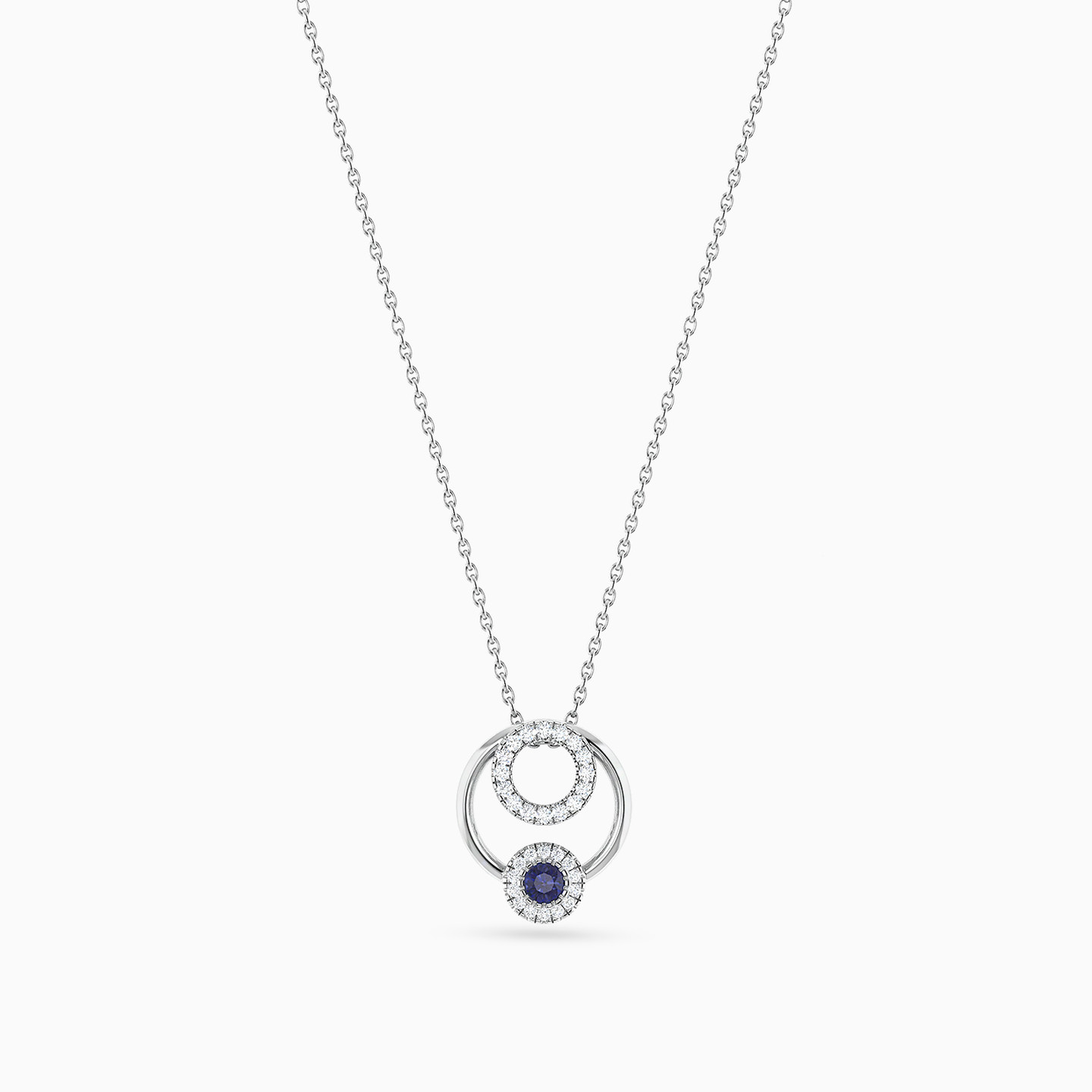  Circle Diamond & Colored Stones Pendant in 18K Gold - 4