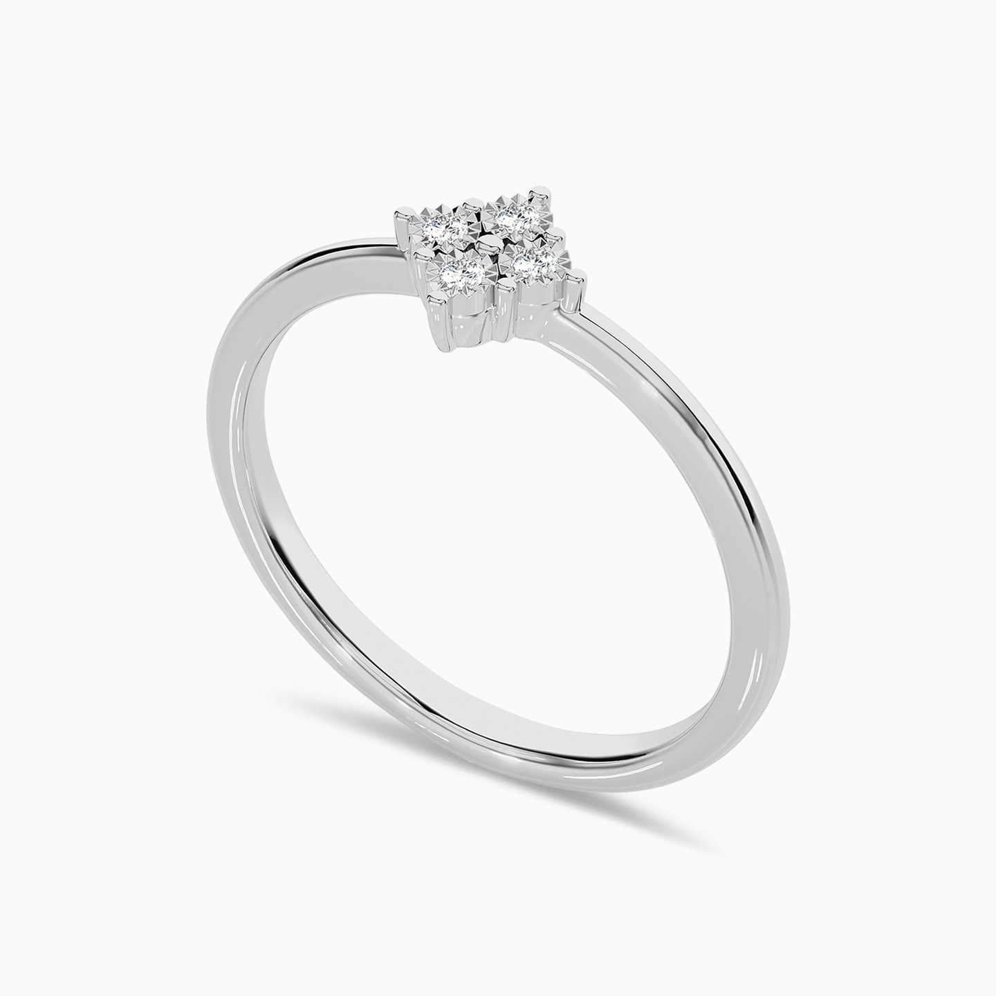 خاتم ذهب مربع عيار 18 قيراط مزين بالألماس - 3 خاتم ذهب مربع عيار 18 قيراط مزين بالألماس - 3