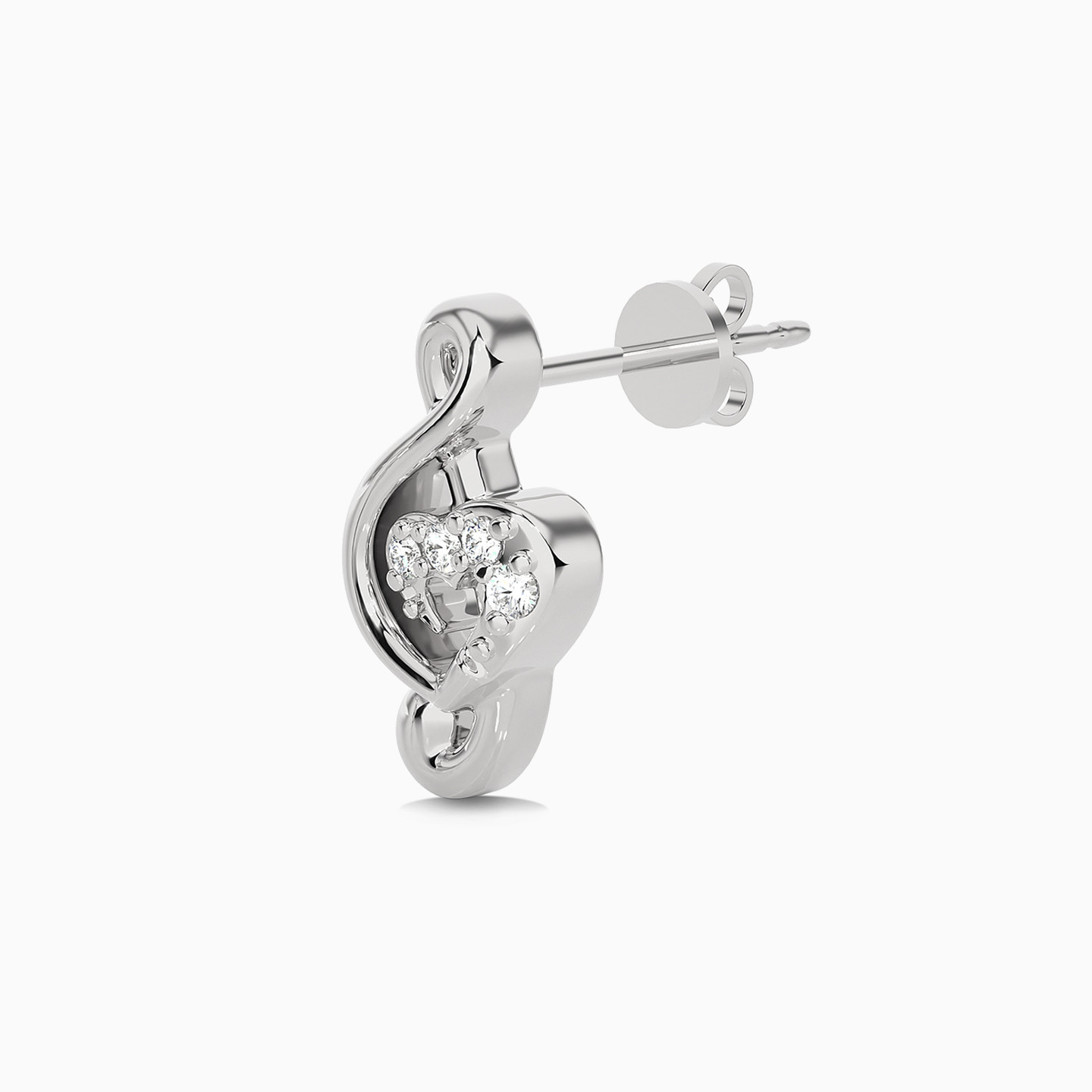Music Note Diamond Stud Earrings in 18K Gold - 5 Music Note Diamond Stud Earrings in 18K Gold - 5