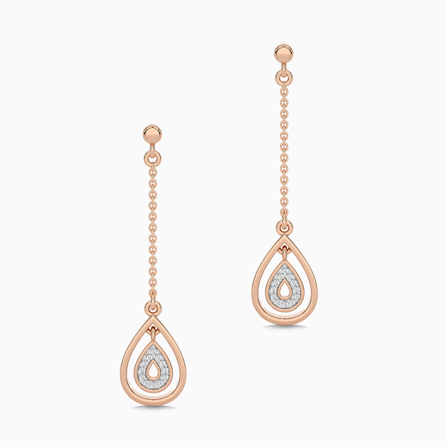 Pear Diamond Drop Earrings in 18K Gold - 4 Pear Diamond Drop Earrings in 18K Gold - 4