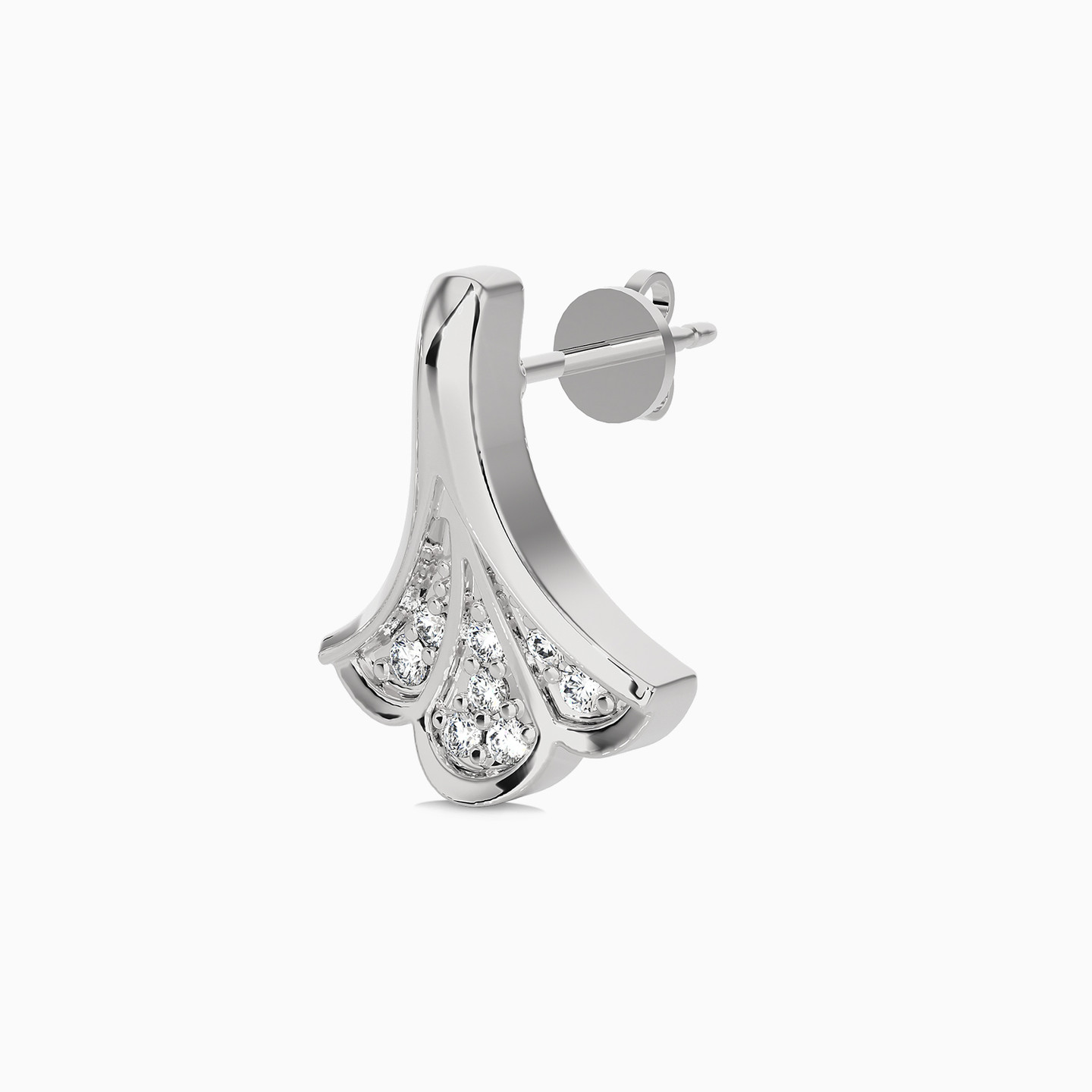Petal Diamond Stud Earrings in 18K Gold - 5 Petal Diamond Stud Earrings in 18K Gold - 5