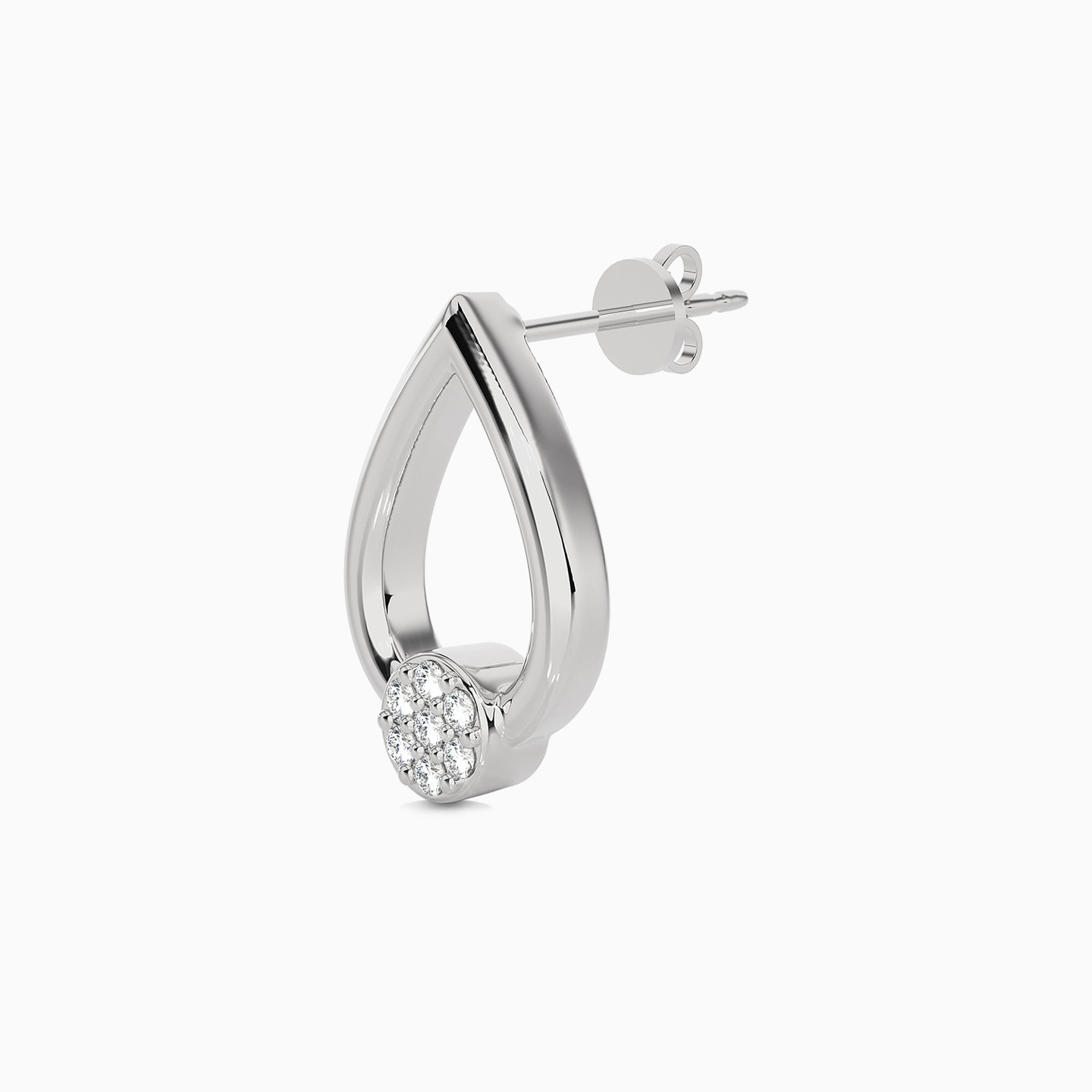 18K Gold Diamond Stud Earrings - 3