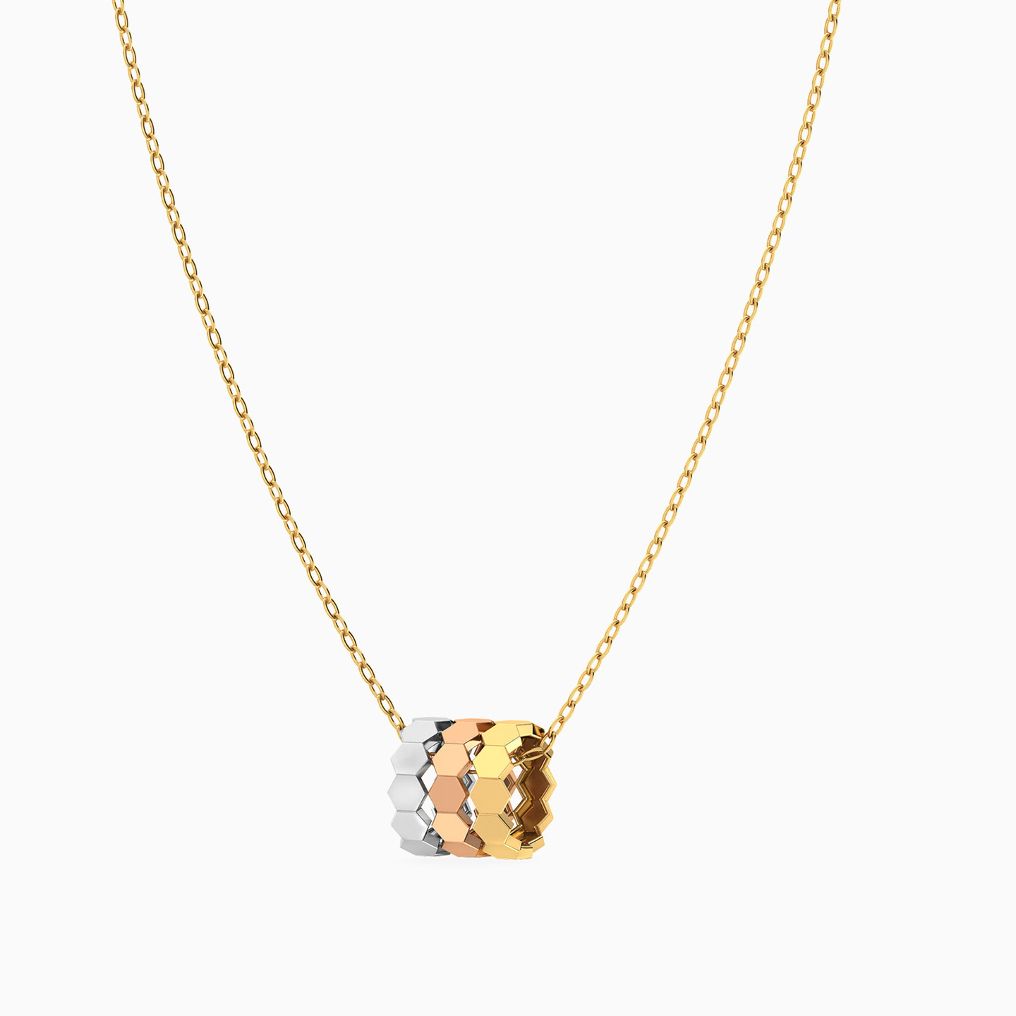Ring Necklace in 18K Gold - 3 Ring Necklace in 18K Gold - 3