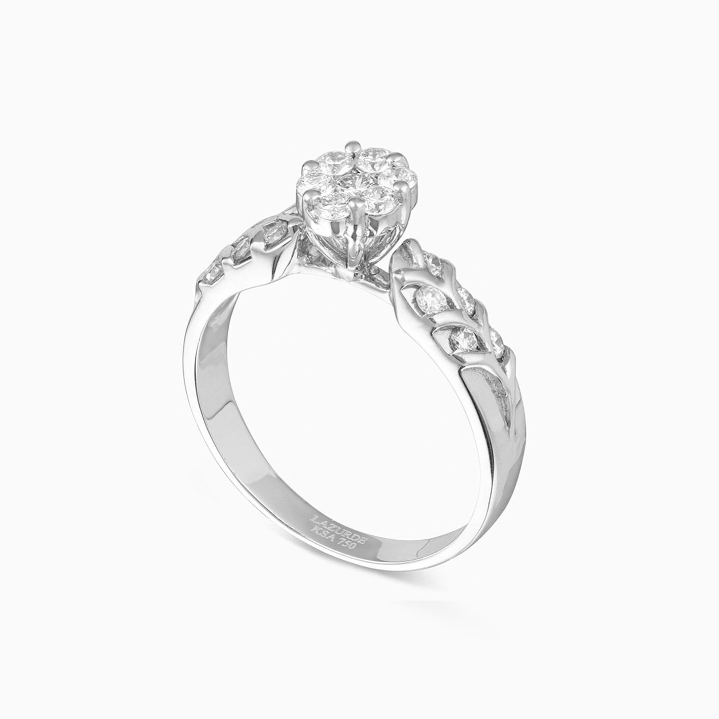 Flower Diamond Ring in 18K Gold - 2 Flower Diamond Ring in 18K Gold - 2