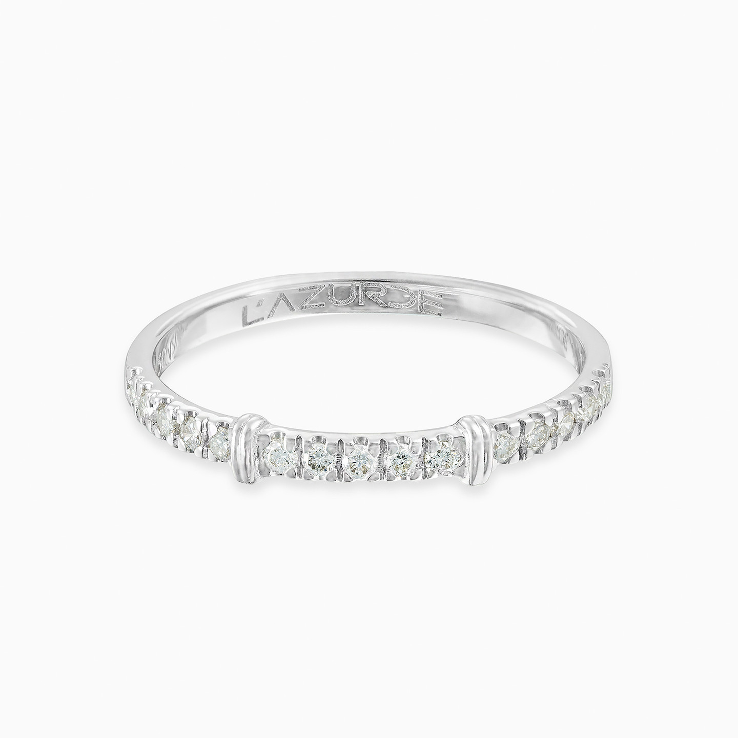 Slim Diamond Eternity Ring in 18K Gold - 2 Slim Diamond Eternity Ring in 18K Gold - 2