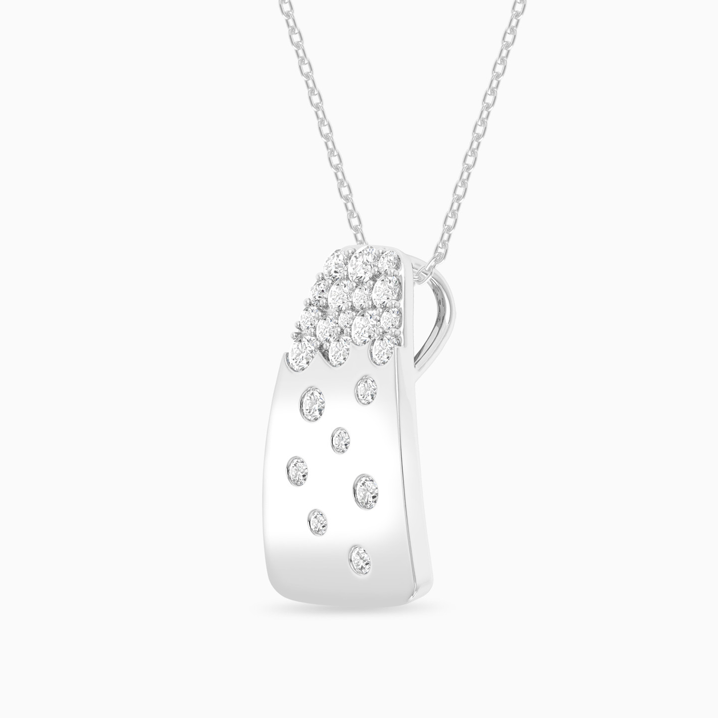 Rectangle Diamond Pendant in 18K Gold - 2 Rectangle Diamond Pendant in 18K Gold - 2