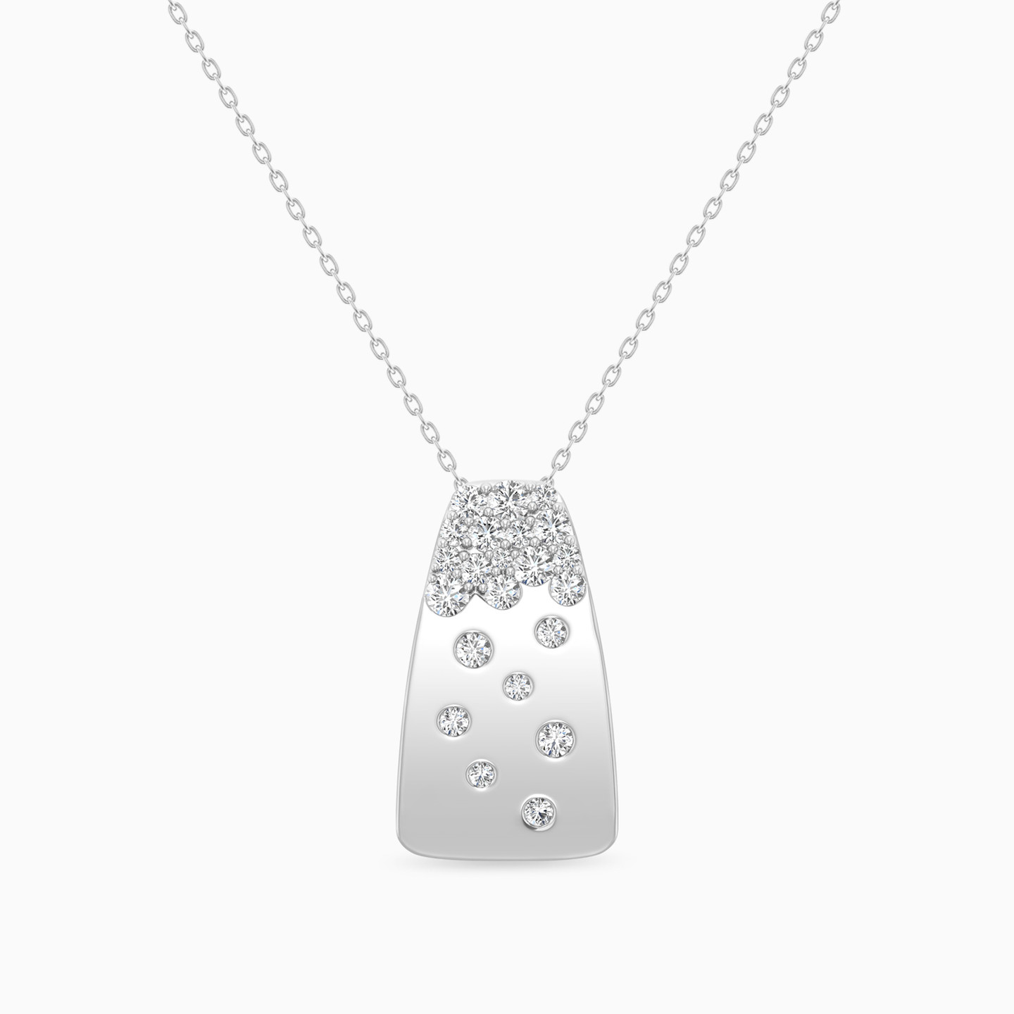 Rectangle Diamond Pendant in 18K Gold - 3 Rectangle Diamond Pendant in 18K Gold - 3