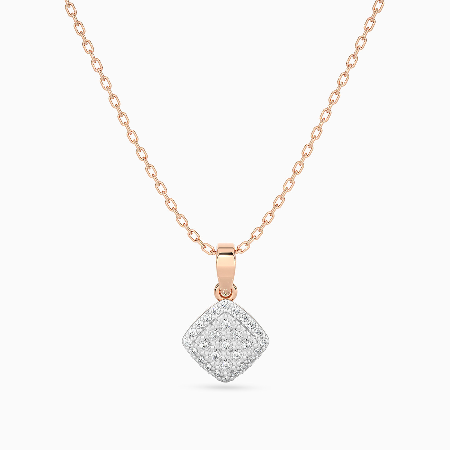 Square Diamond Pendant in 18K Gold - 3 Square Diamond Pendant in 18K Gold - 3