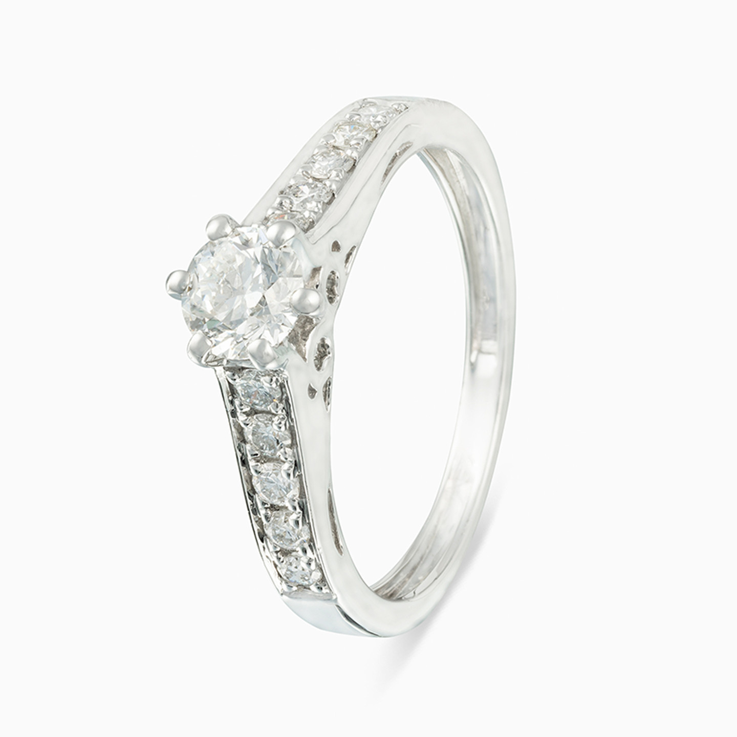 خاتم توينز ذهب دائري عيار 18 قيراط مزين بالألماس - 3 خاتم توينز ذهب دائري عيار 18 قيراط مزين بالألماس - 3