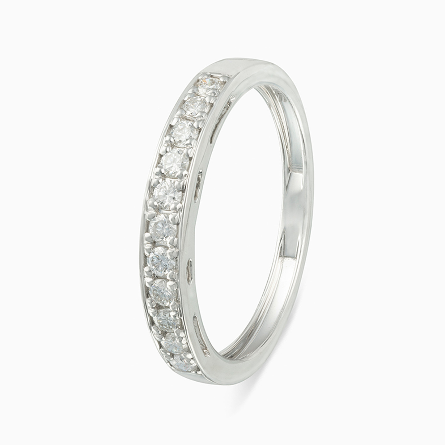 خاتم توينز ذهب دائري عيار 18 قيراط مزين بالألماس - 4 خاتم توينز ذهب دائري عيار 18 قيراط مزين بالألماس - 4