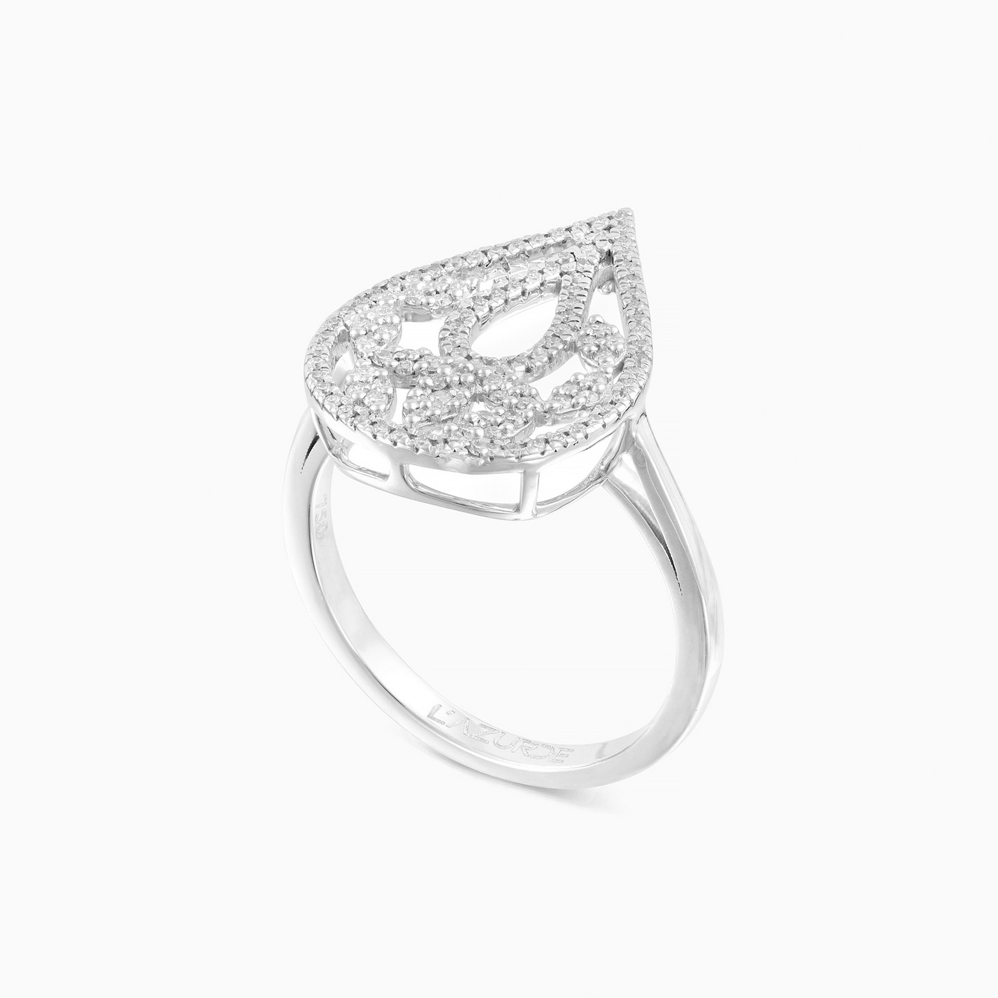 Pear Diamond Ring in 18K Gold - 3