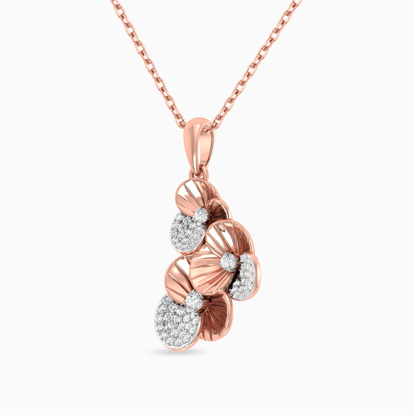 Flower Diamond Pendant in 18K Gold - 2 Flower Diamond Pendant in 18K Gold - 2