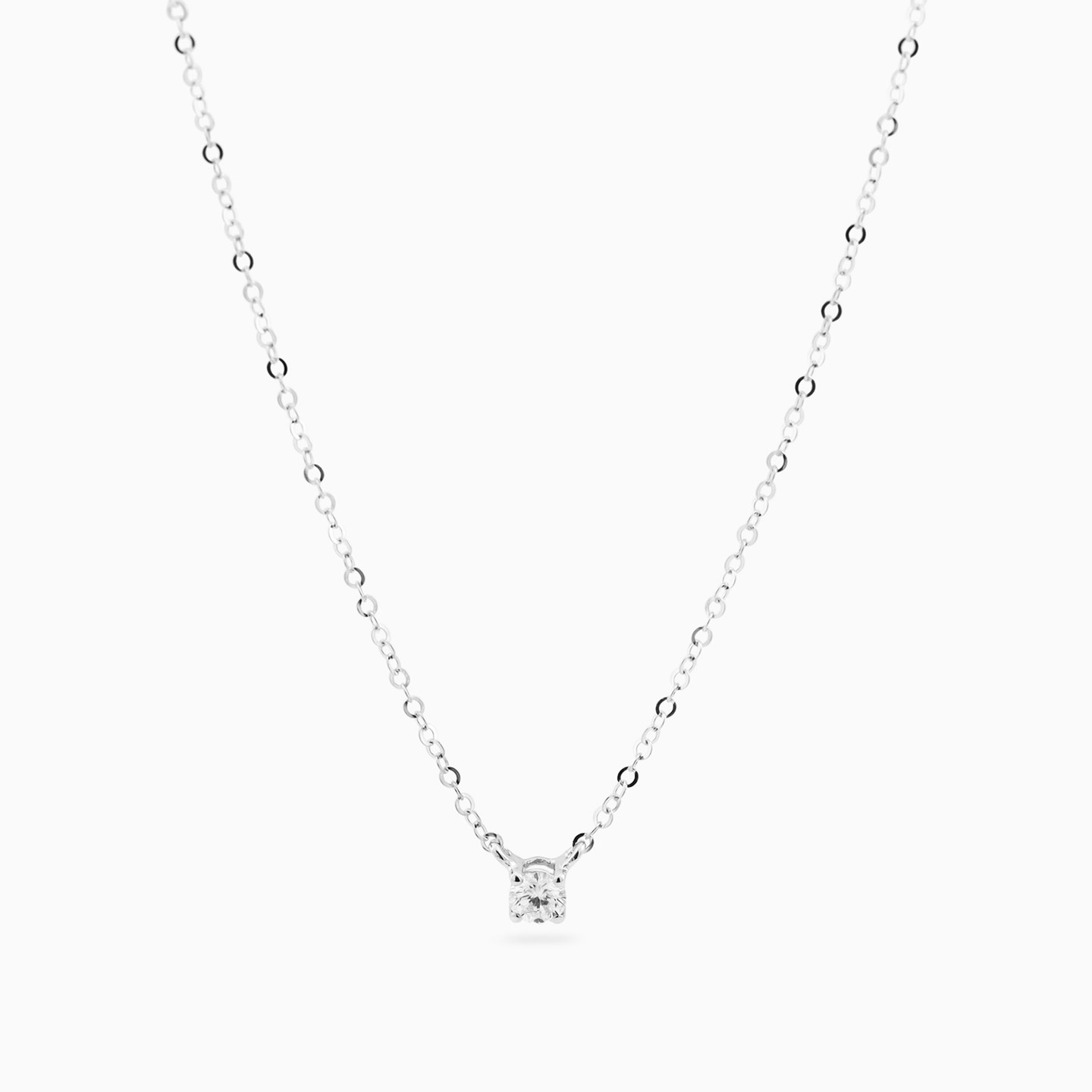 Circle Clear Stone Necklace In 18K Gold - 3 Circle Clear Stone Necklace In 18K Gold - 3