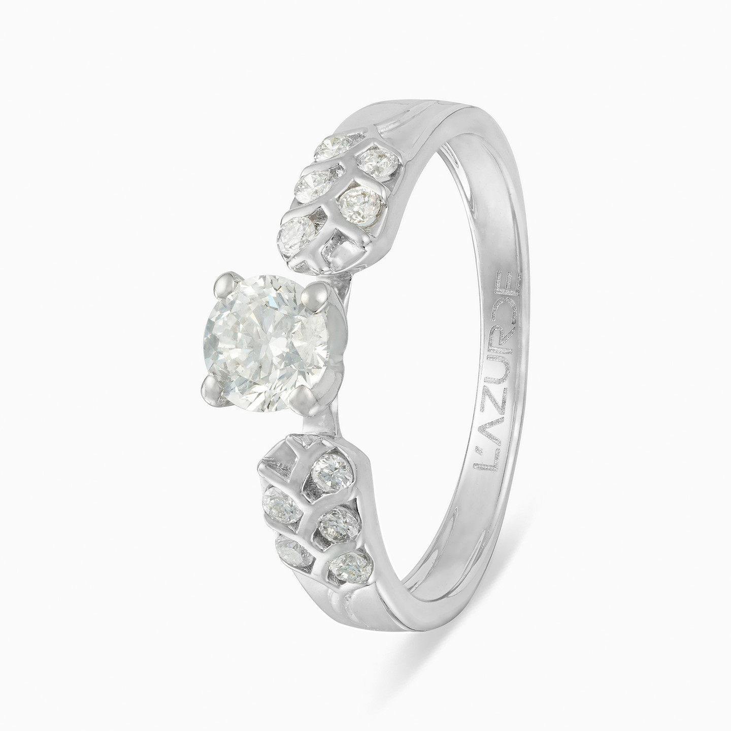 Leaf Diamond Twin Rings in 18K Gold - 2 Leaf Diamond Twin Rings in 18K Gold - 2
