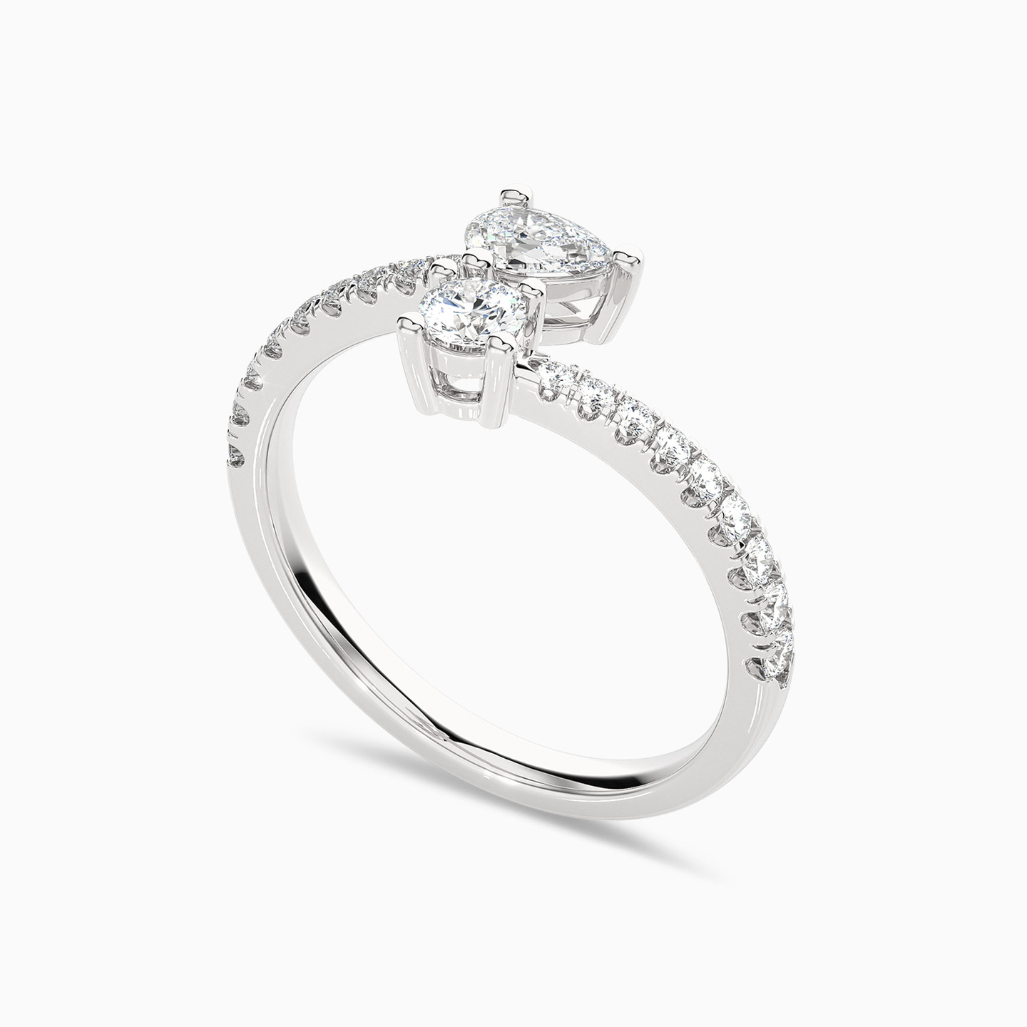 0.65 CT Brilliant Lab Grown Diamond Two headed Ring in 18K Gold - 3 0.65 CT Brilliant Lab Grown Diamond Two headed Ring in 18K Gold - 3