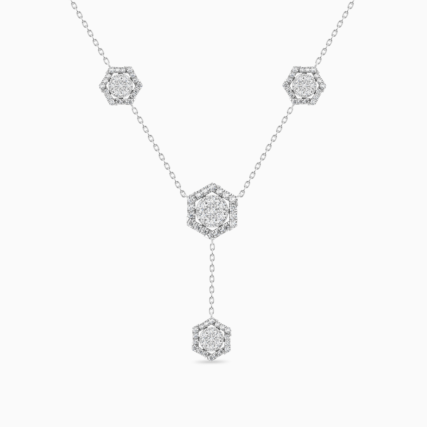 Hexagon Diamond Necklace in 18K Gold Hexagon Diamond Necklace in 18K Gold