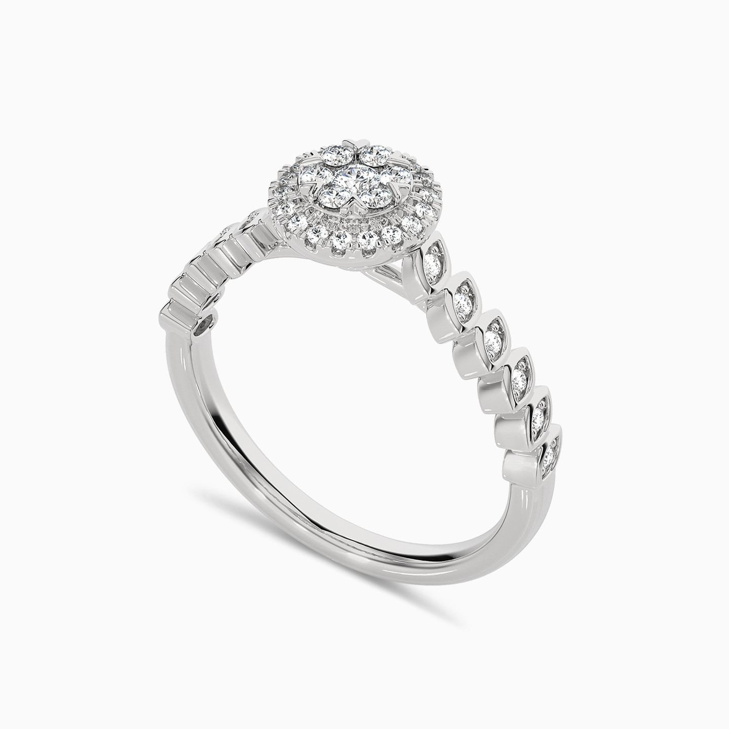 Circle Diamond Ring in 18K Gold - 2 Circle Diamond Ring in 18K Gold - 2