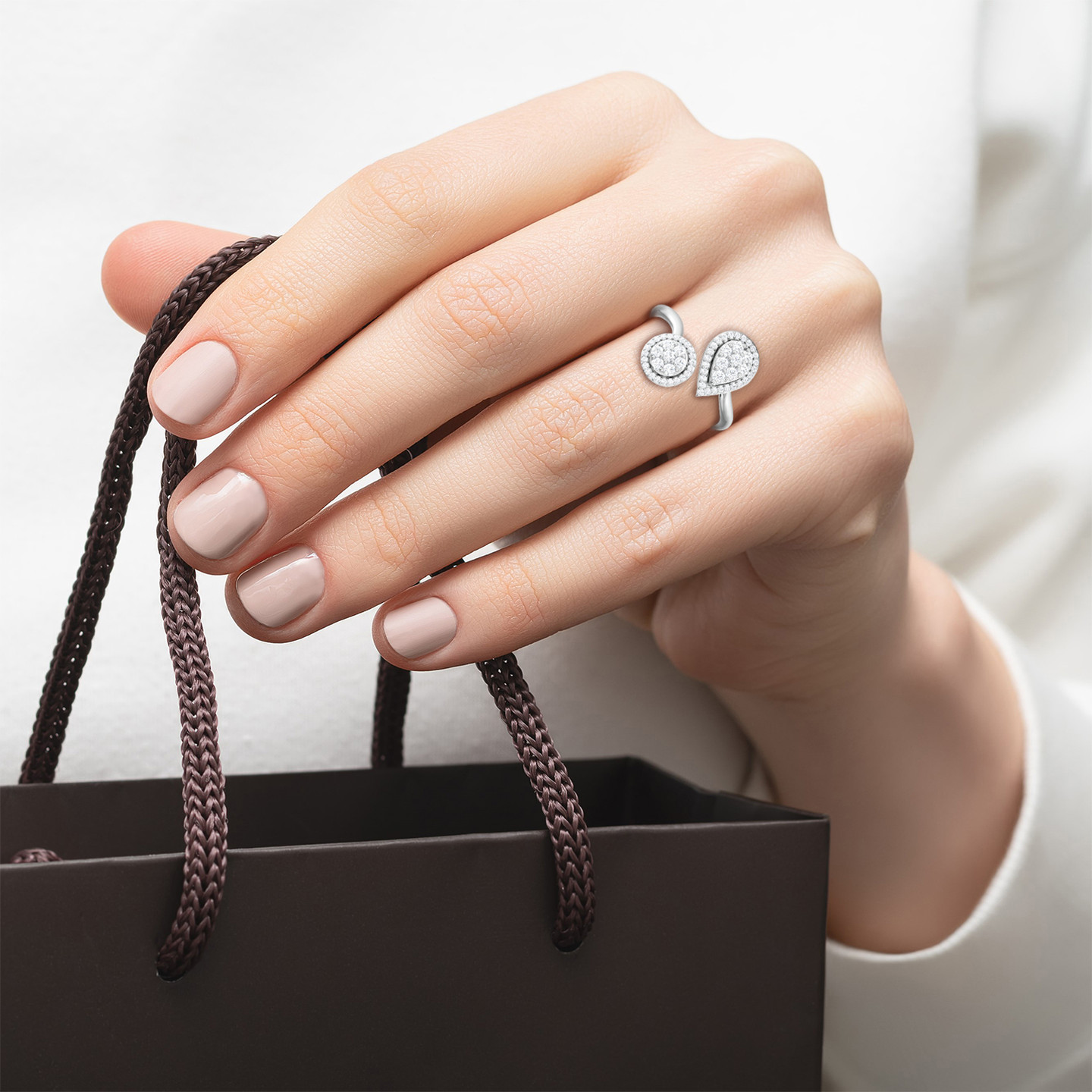 Multi-shaped Diamond Two-headed Ring in 18K Gold - 3 Multi-shaped Diamond Two-headed Ring in 18K Gold - 3