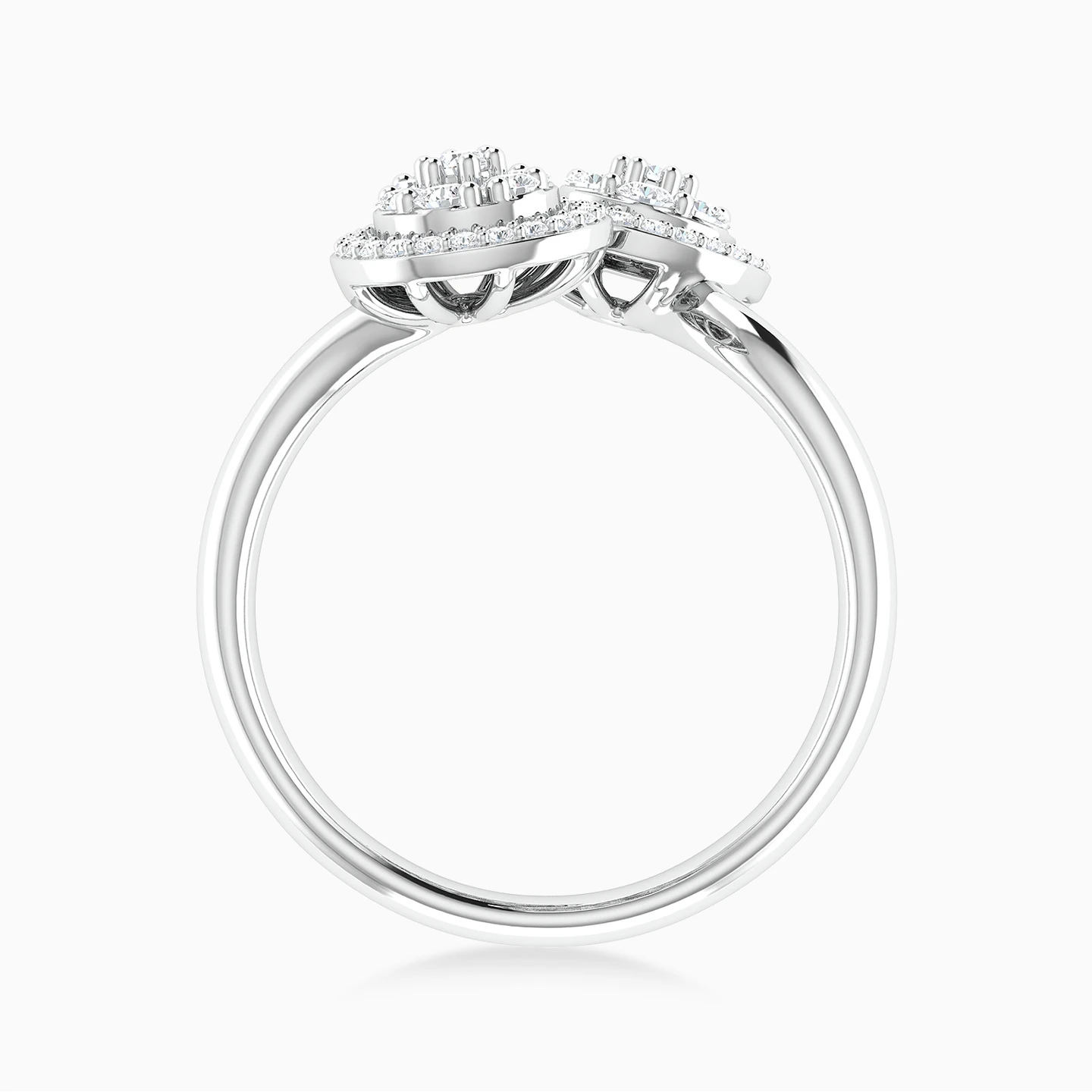 Multi-shaped Diamond Two-headed Ring in 18K Gold - 5 Multi-shaped Diamond Two-headed Ring in 18K Gold - 5