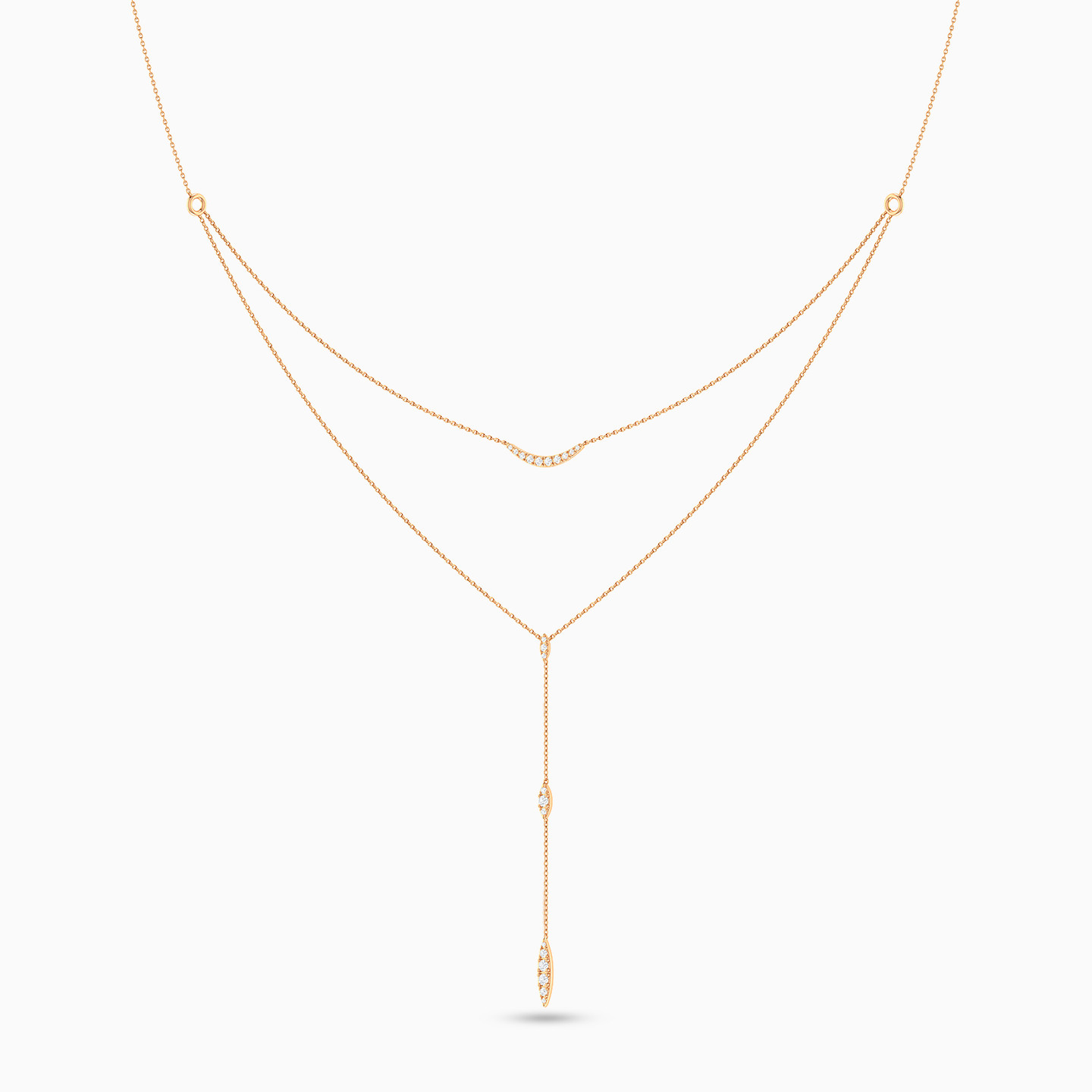 Marquise Diamond Layered Necklace in 18K Gold - 3 Marquise Diamond Layered Necklace in 18K Gold - 3