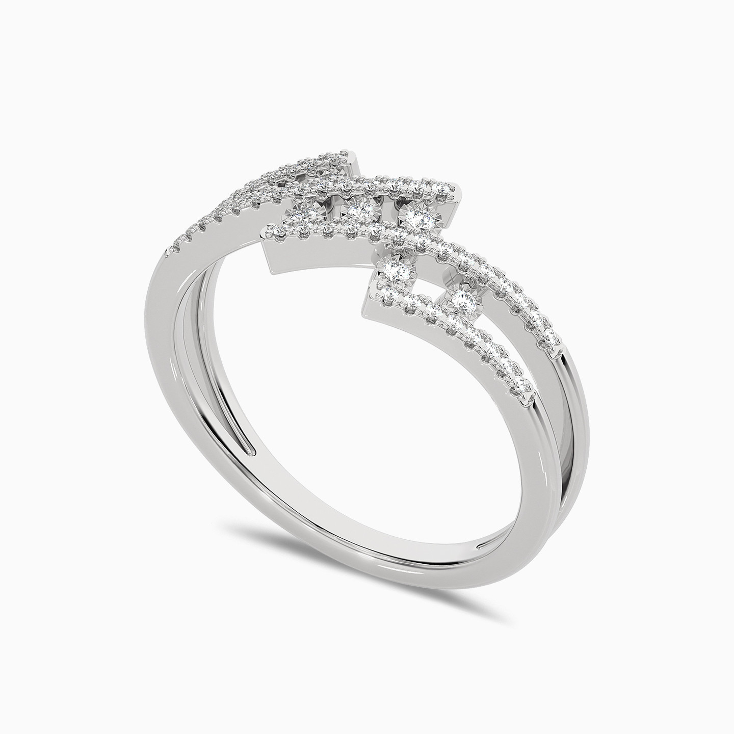 Layered Diamond Ring in 18K Gold - 2 Layered Diamond Ring in 18K Gold - 2