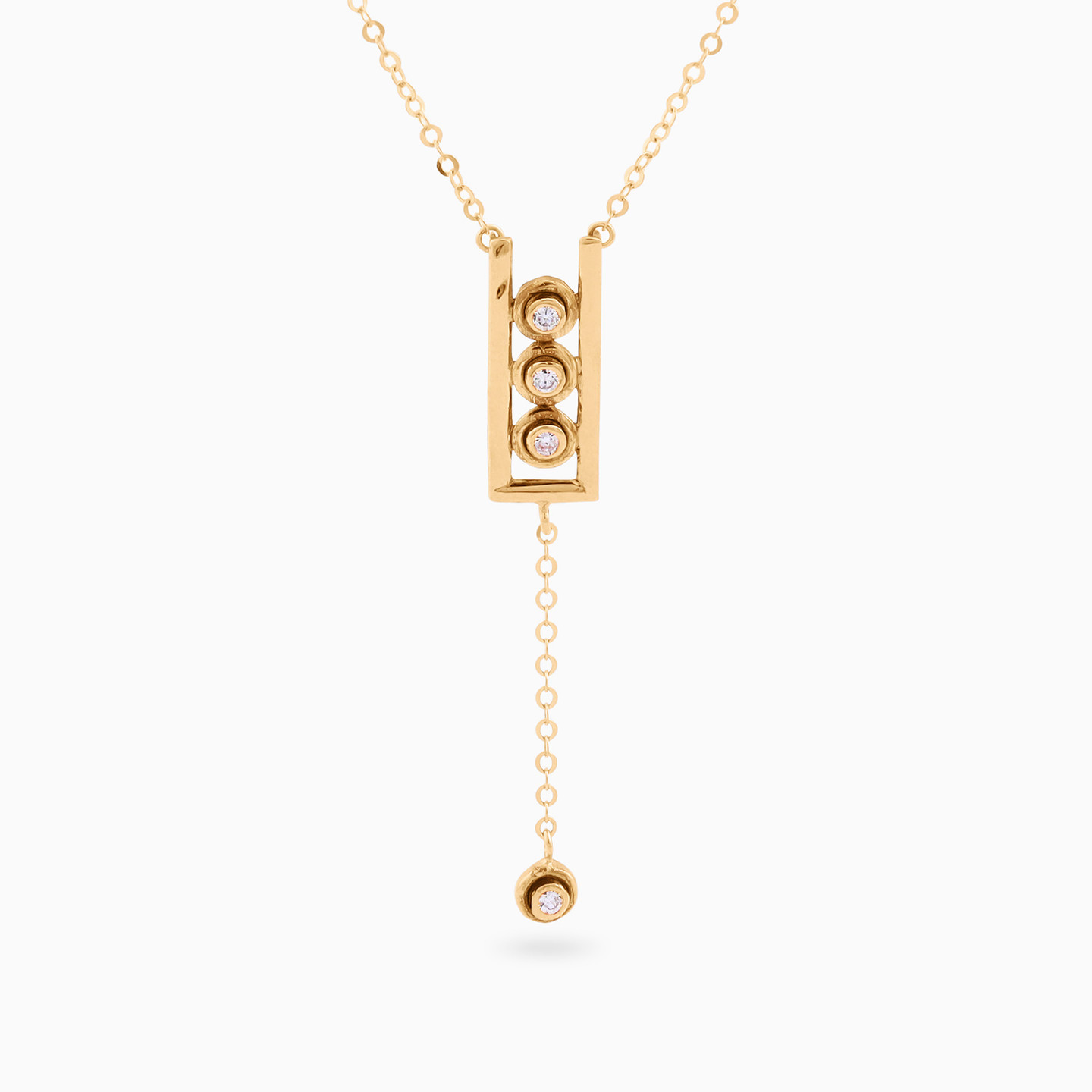 18K Gold Cubic Zirconia Pendant Necklace