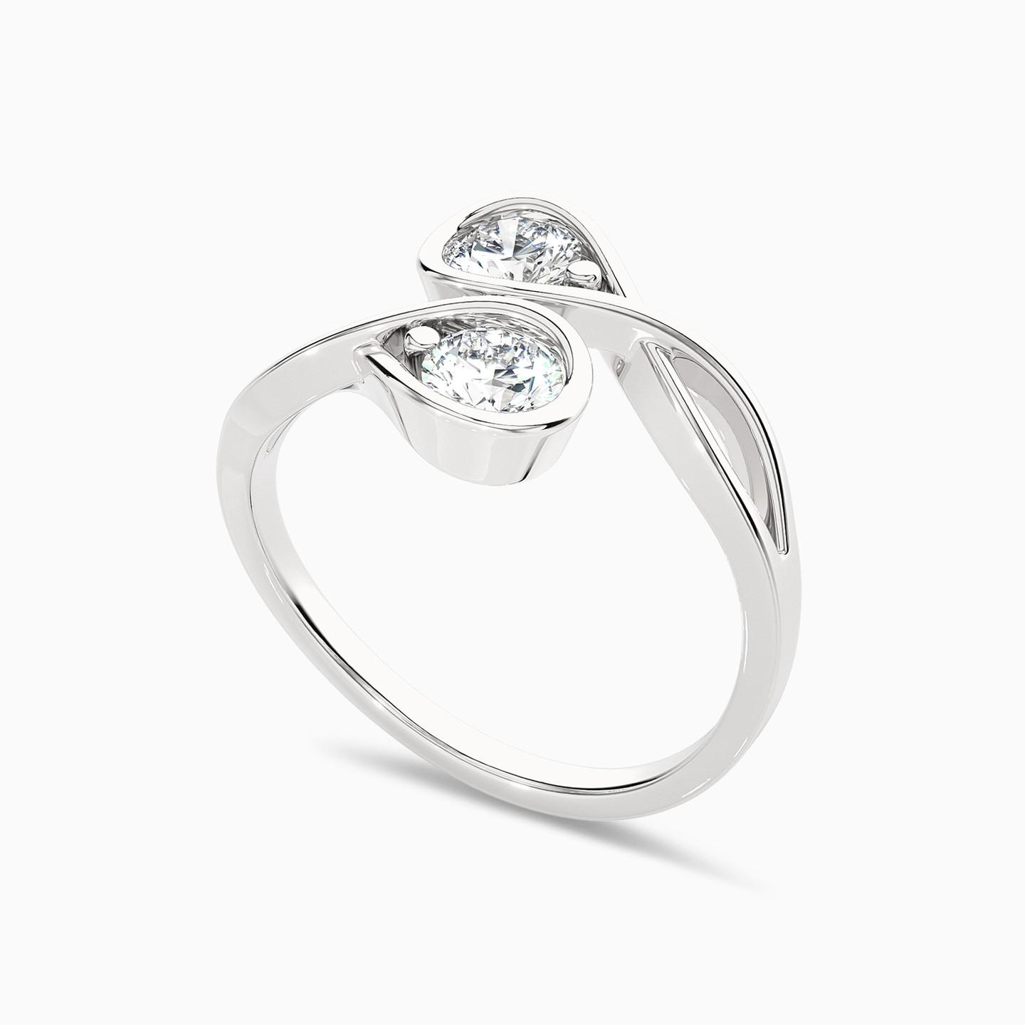 0.7 CT Pear Lab Grown Diamond Two headed Ring in 18K Gold - 2 0.7 CT Pear Lab Grown Diamond Two headed Ring in 18K Gold - 2