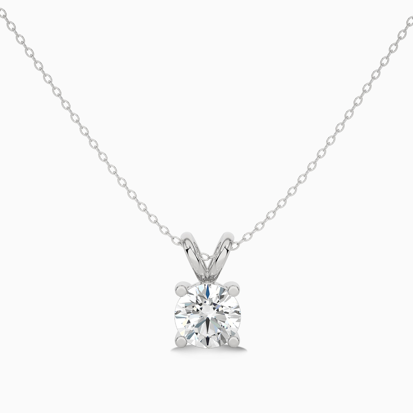 1 CT Brilliant Lab Grown Diamond Necklace in 18K Gold 1 CT Brilliant Lab Grown Diamond Necklace in 18K Gold