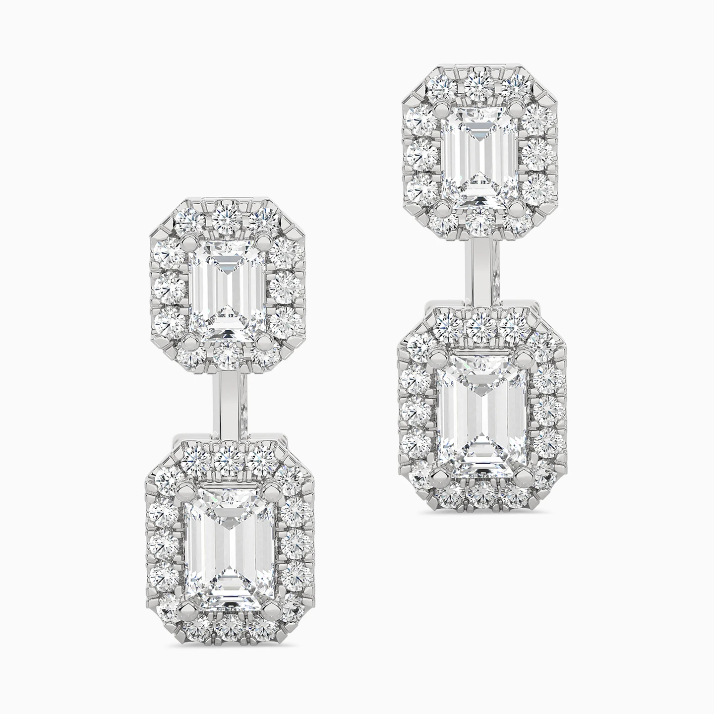 1.71 CT Baguette Lab Grown Diamond Drop Earrings in 18K Gold 1.71 CT Baguette Lab Grown Diamond Drop Earrings in 18K Gold