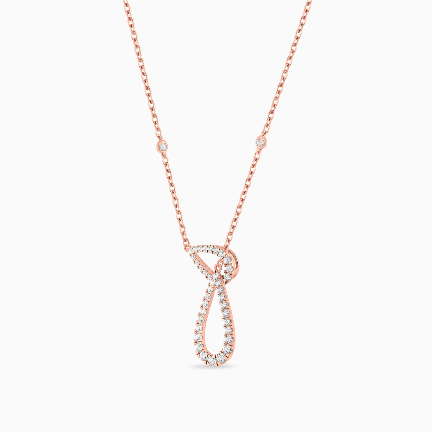 Pear Shaped Diamond Pendant with 18K Gold Chain - 2