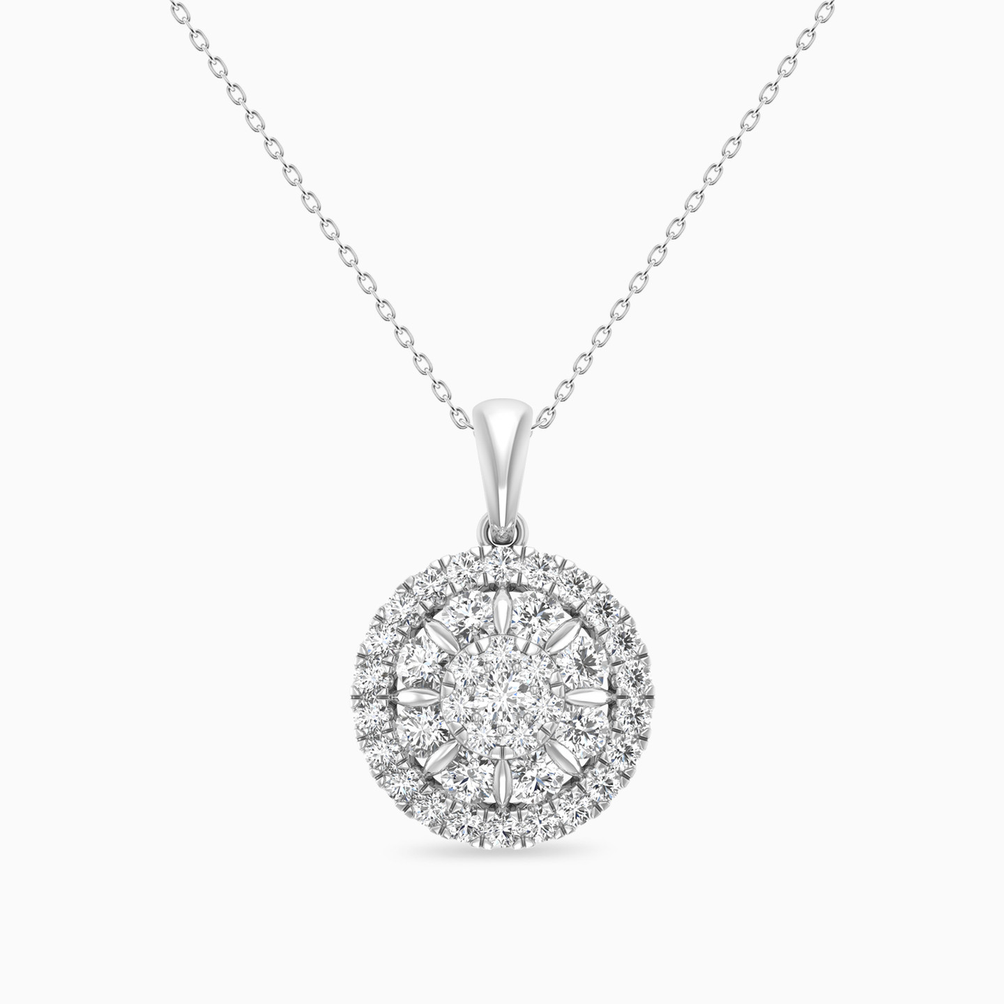 Circle Diamond Pendant in 18K Gold - 3 Circle Diamond Pendant in 18K Gold - 3
