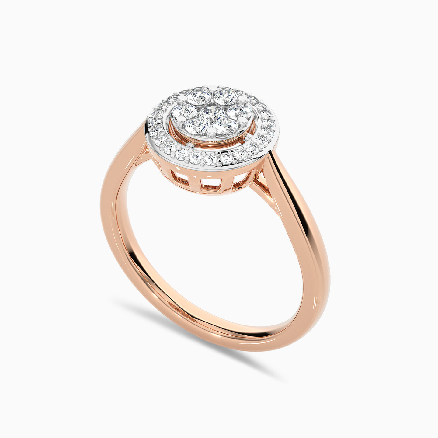 Round Shaped Diamond Statement Ring in 18K Gold - 2