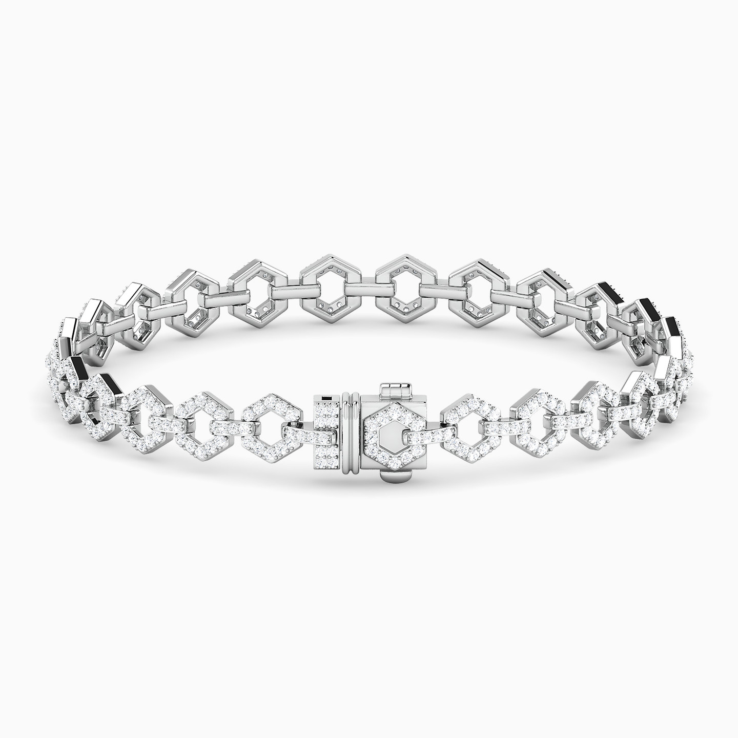 Link Diamond Chain Bracelet in 18K Gold - 3 Link Diamond Chain Bracelet in 18K Gold - 3