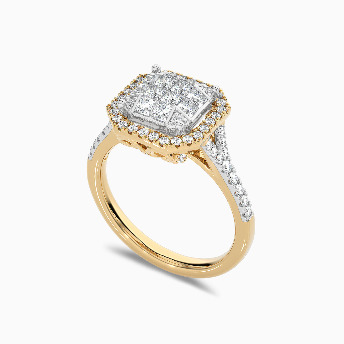 Square Diamond Ring in 18K Gold - 2 Square Diamond Ring in 18K Gold - 2