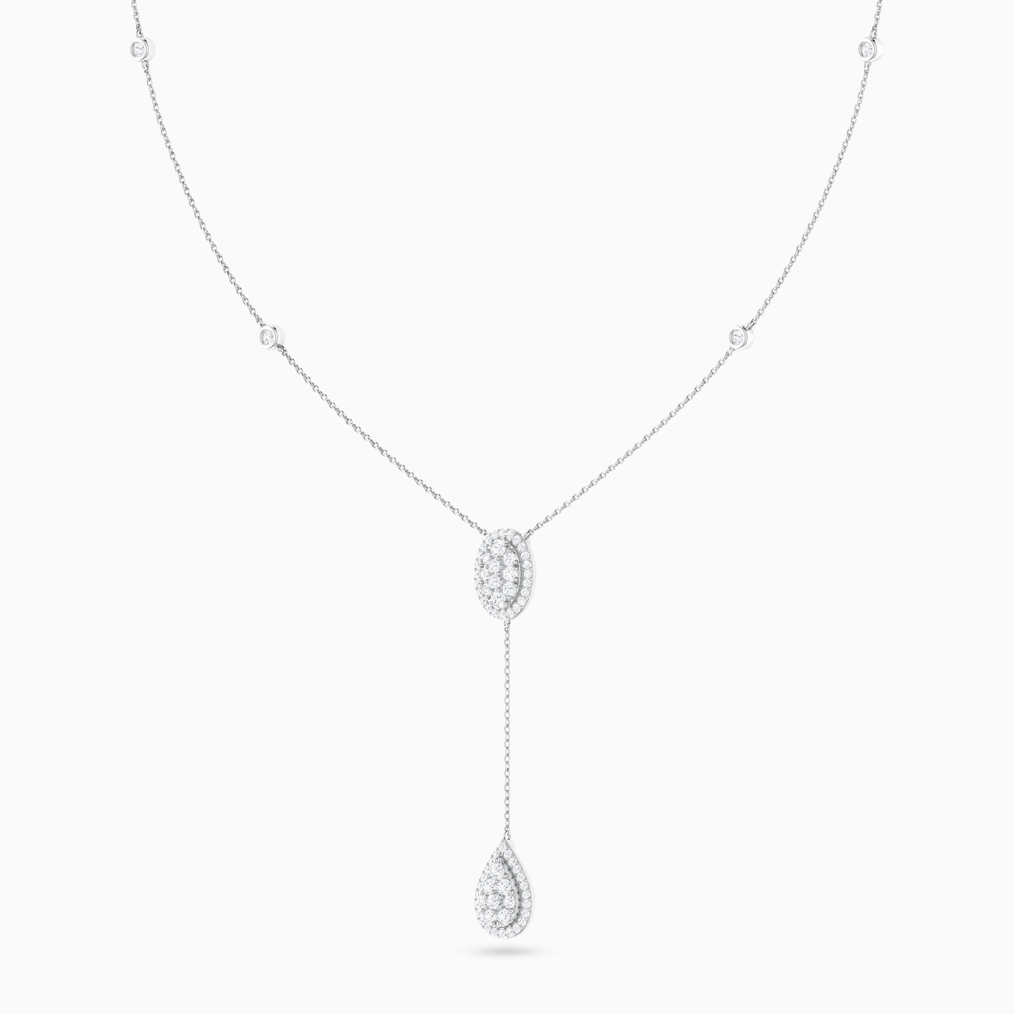 Multi-shaped Diamond Necklace in 18K Gold - 3 Multi-shaped Diamond Necklace in 18K Gold - 3