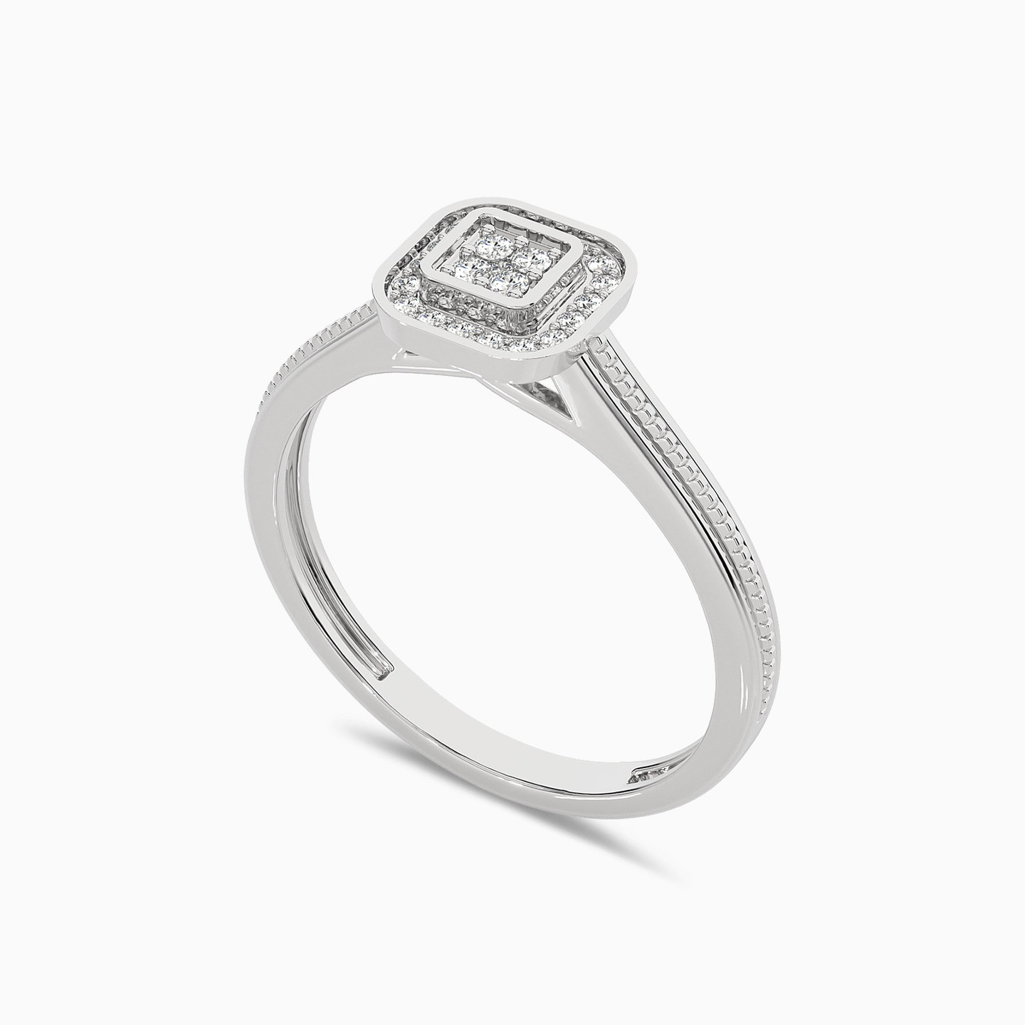 Square Shaped Diamond Statement Ring in 18K Gold - 2