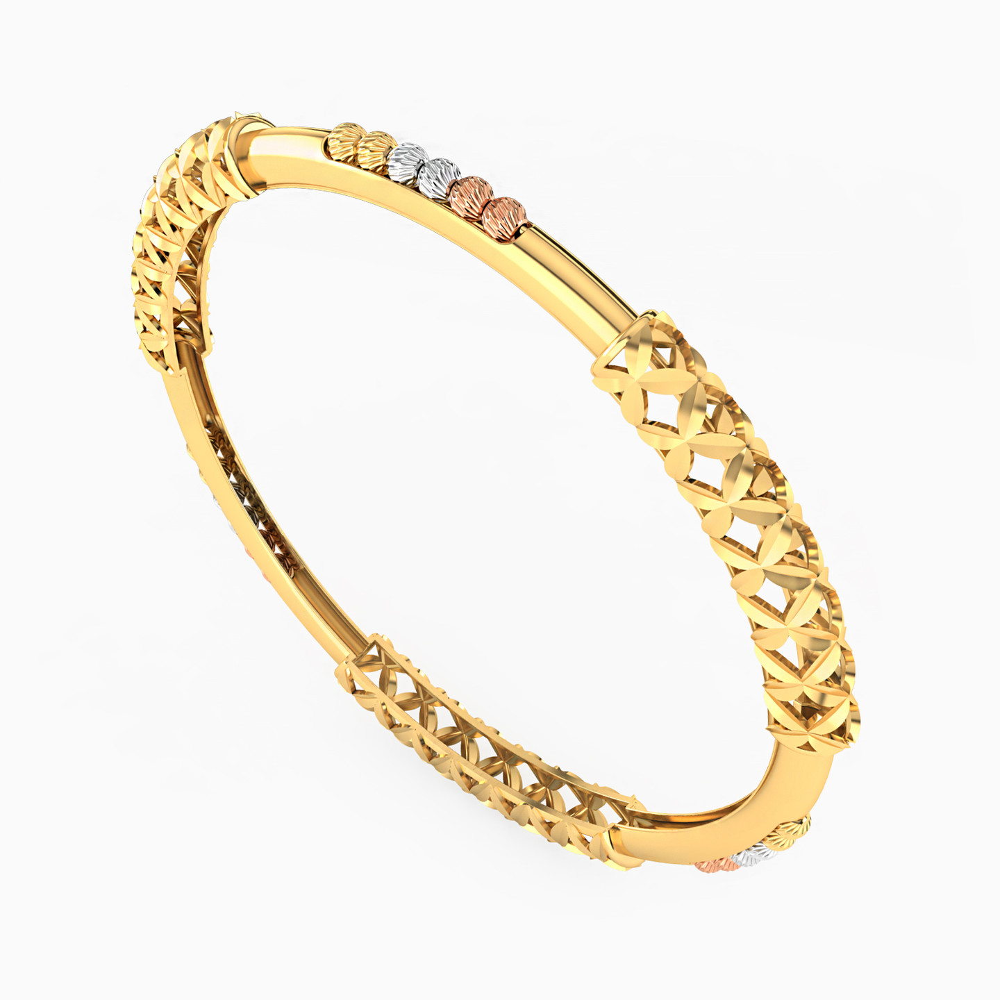 Kids Cutwork Bangle Bracelet in 18K Gold - 3