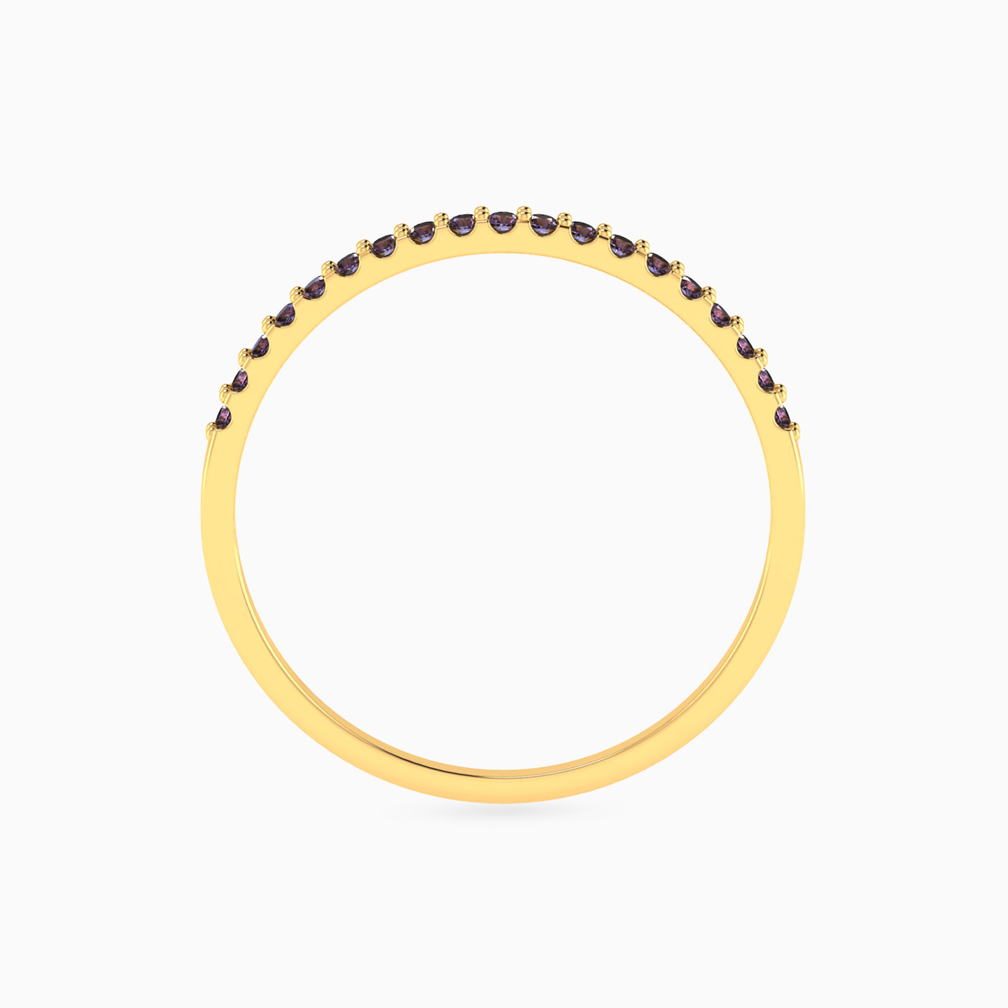 Round Shaped Purple Stone Statement Ring in 18K Gold - 4 Round Shaped Purple Stone Statement Ring in 18K Gold - 4