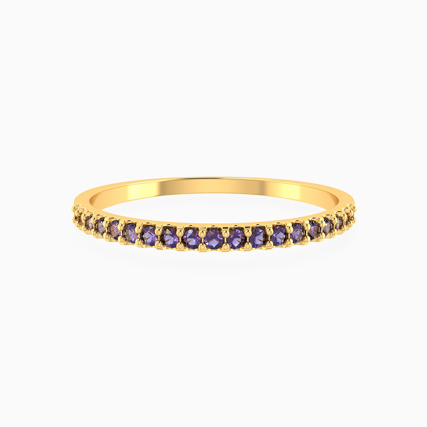 Round Shaped Purple Stone Statement Ring in 18K Gold Round Shaped Purple Stone Statement Ring in 18K Gold
