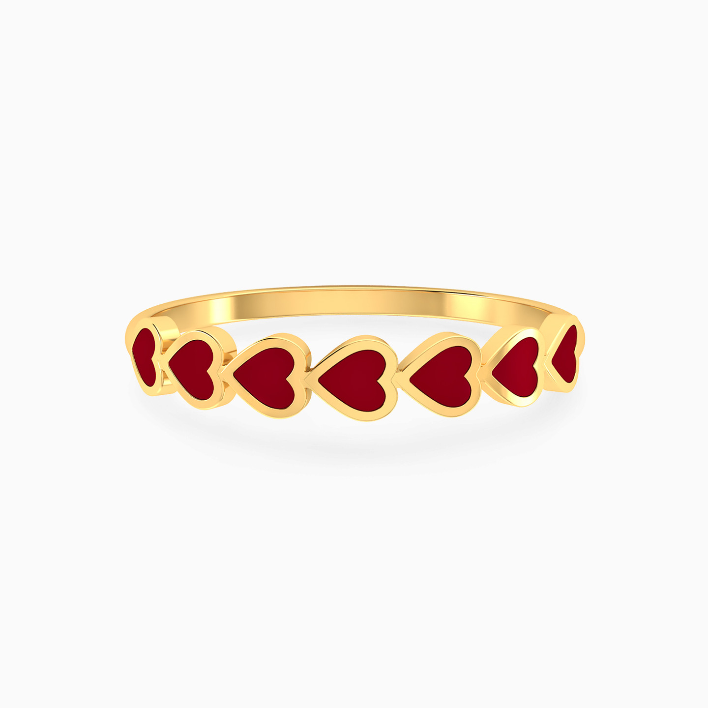 Heart Shaped Enamel Coated Statement Ring in 18K Gold Heart Shaped Enamel Coated Statement Ring in 18K Gold