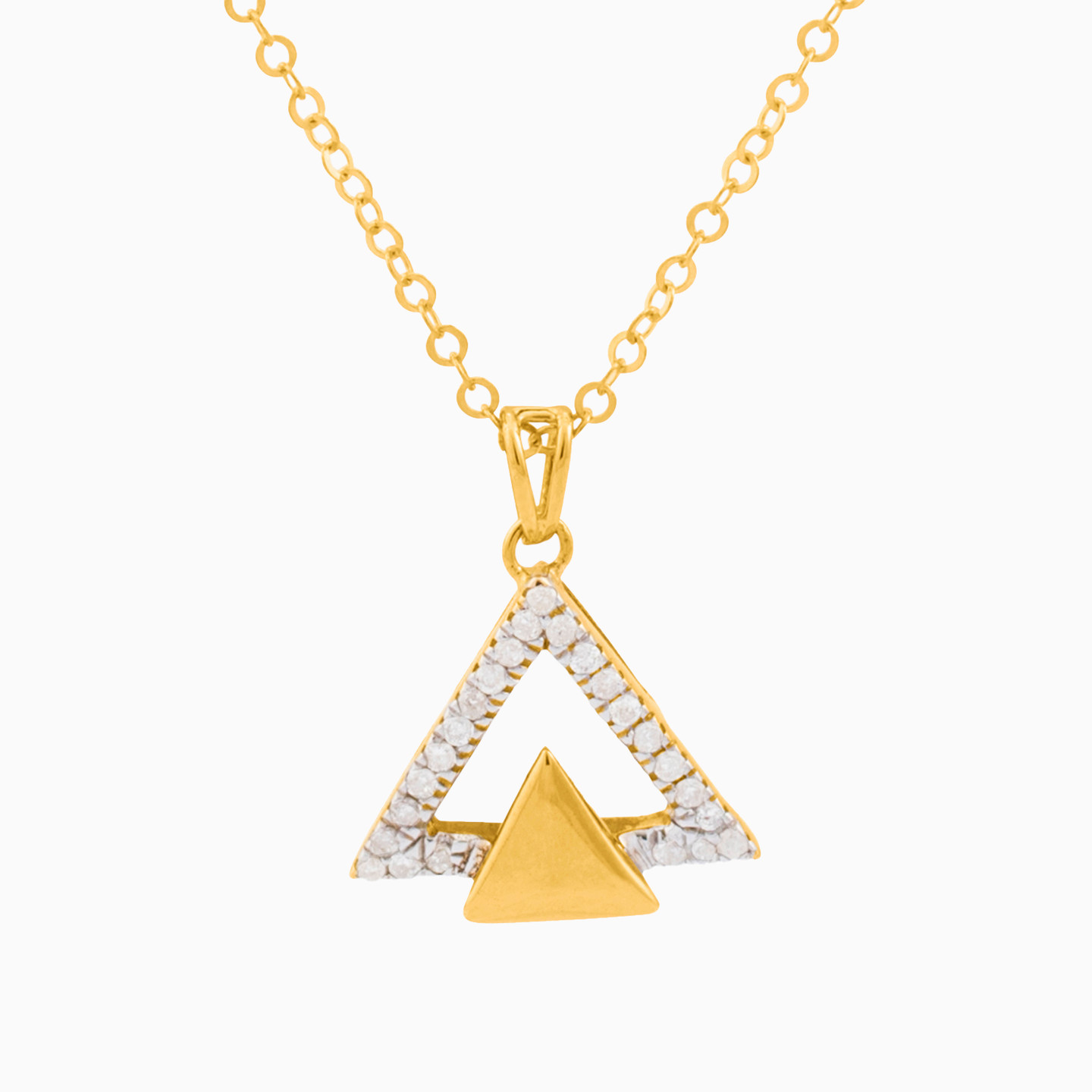 Triangle Clear Stone Necklace In 18K Gold Triangle Clear Stone Necklace In 18K Gold