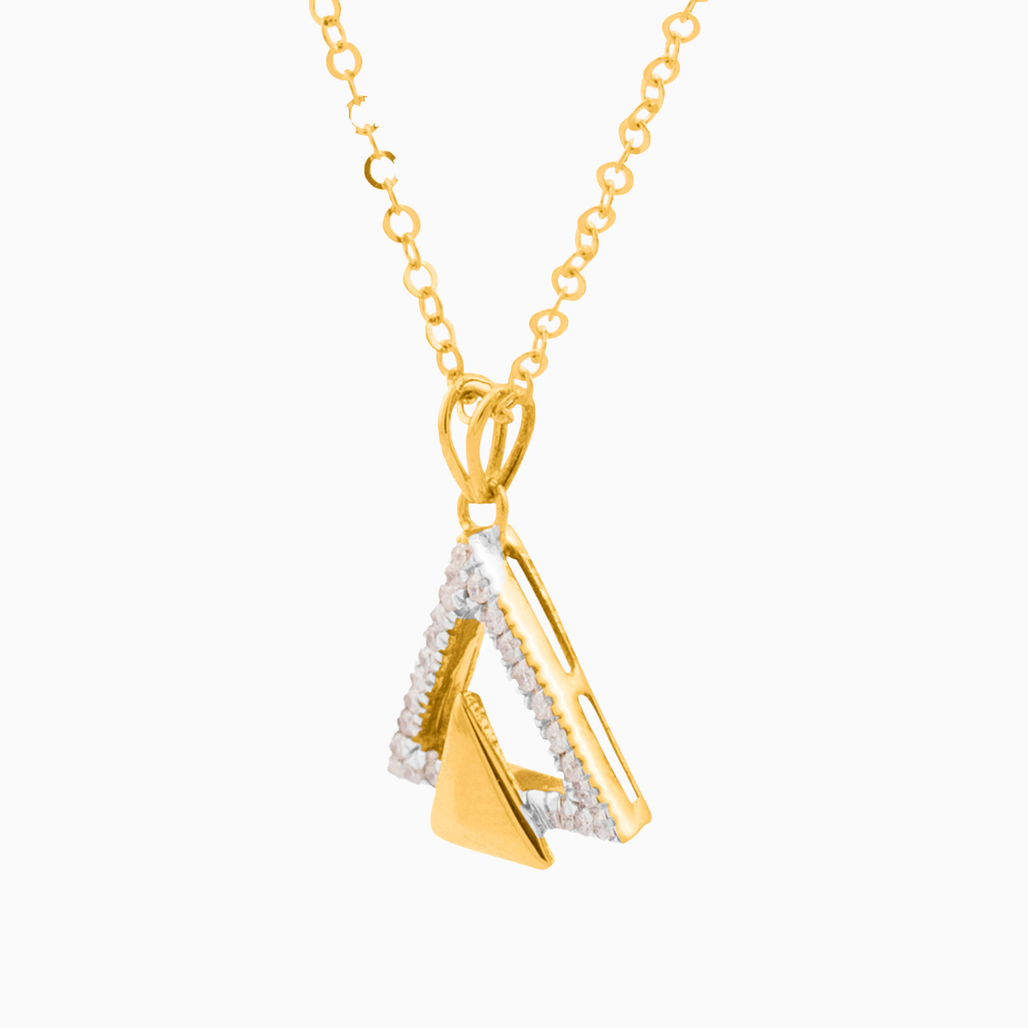 18K Gold Cubic Zirconia Pendant Necklace - 2