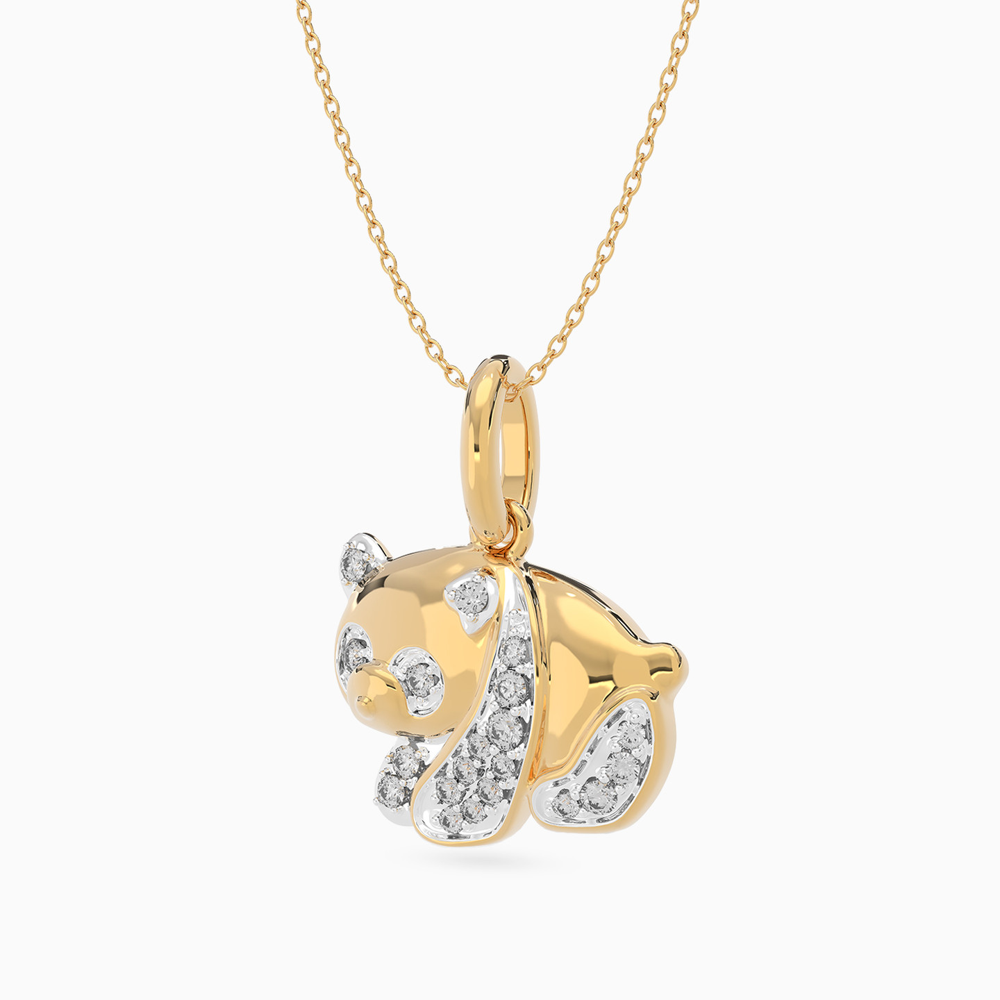 Kids Panda Diamonds Pendant in 18K Gold - 2 Kids Panda Diamonds Pendant in 18K Gold - 2