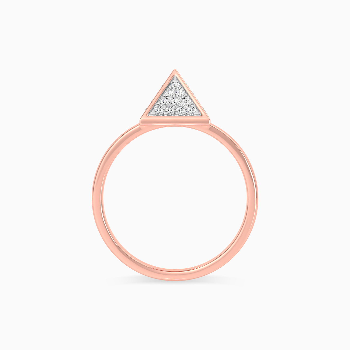 خاتم ذهب مثلث عيار 18 قيراط مزين بالألماس - 4 خاتم ذهب مثلث عيار 18 قيراط مزين بالألماس - 4