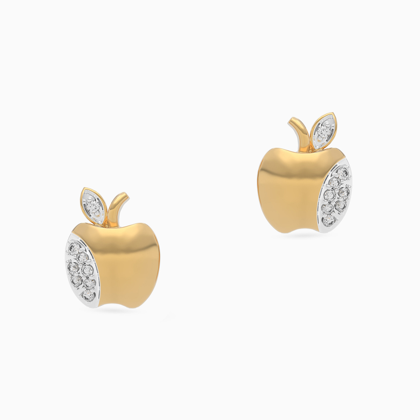 Kids Apple Diamond Stud Earrings in 18K Gold - 3 Kids Apple Diamond Stud Earrings in 18K Gold - 3