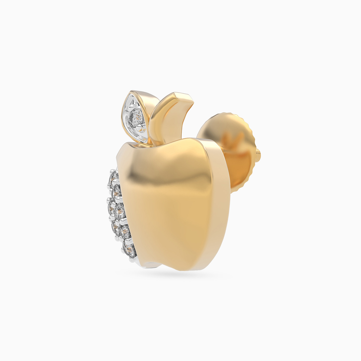 Kids Apple Diamond Stud Earrings in 18K Gold - 4 Kids Apple Diamond Stud Earrings in 18K Gold - 4