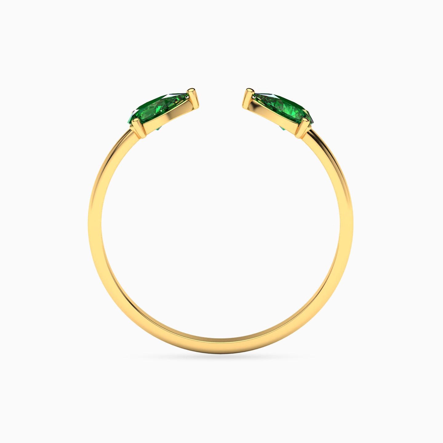 Pear Colored Stones Two-headed Ring in 18K Gold - 4 Pear Colored Stones Two-headed Ring in 18K Gold - 4