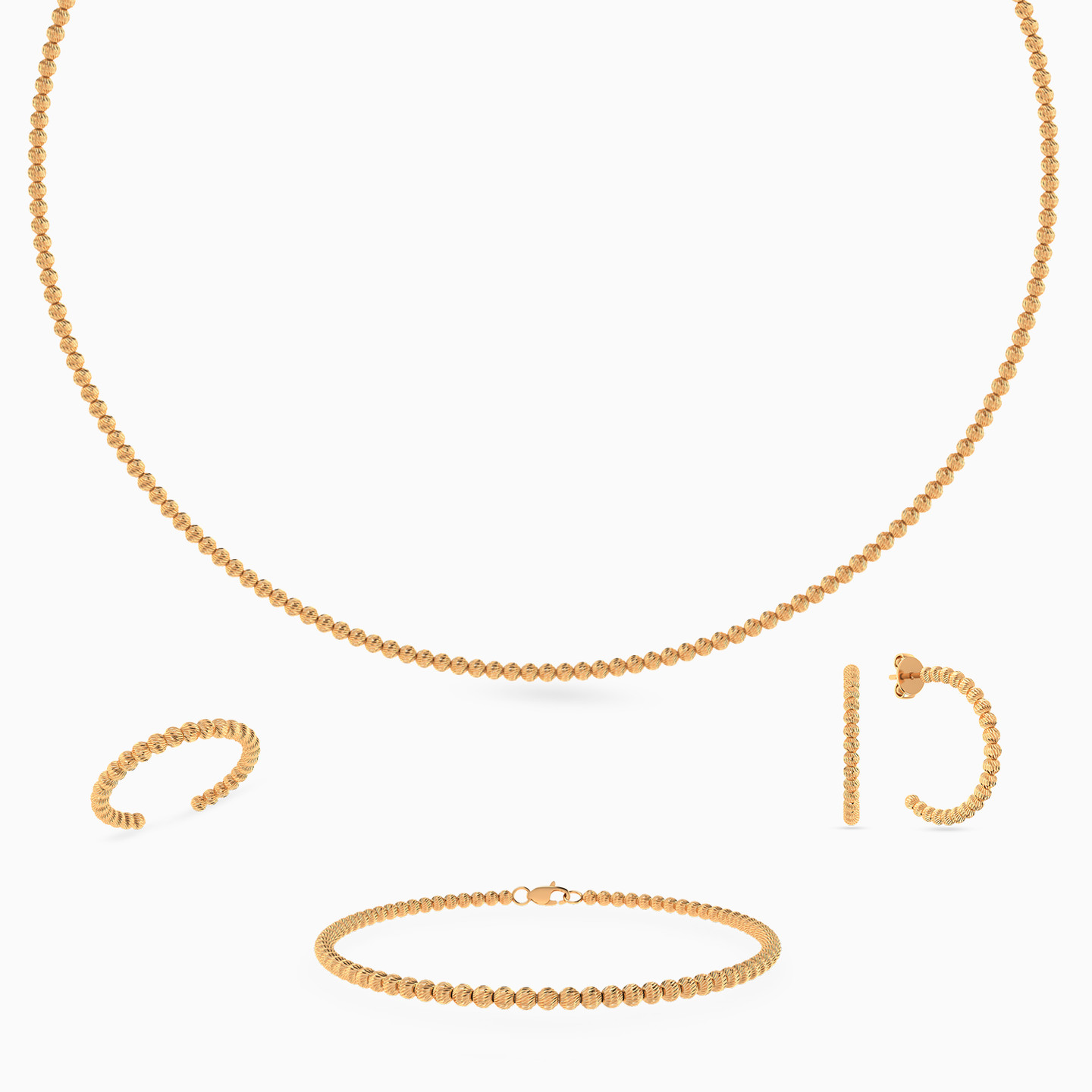 Beaded Full Set in 21K Gold (4 Pieces) Beaded Full Set in 21K Gold (4 Pieces)