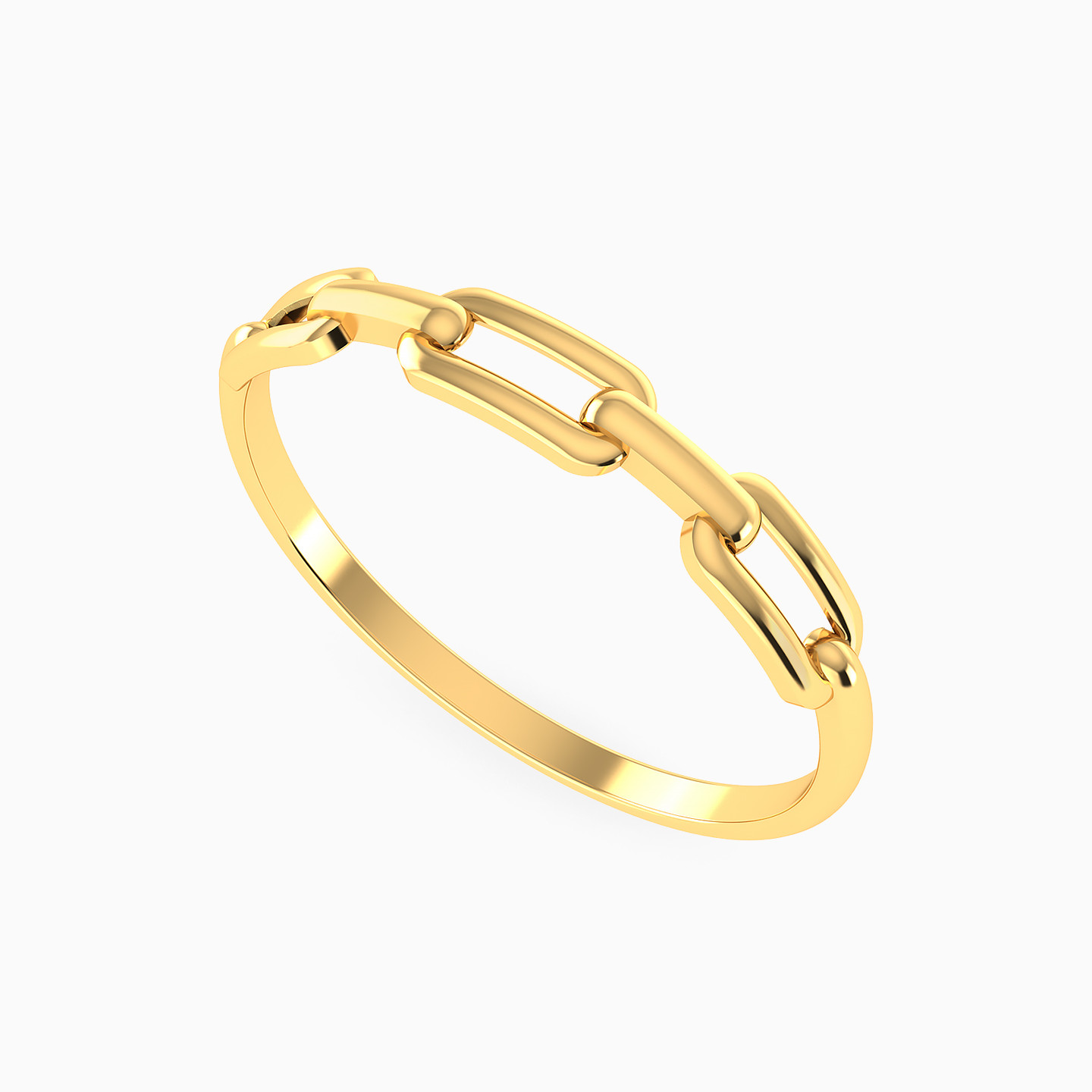 خاتم ستيتمنت ذهب عيار 18 قيراط شكل سلسلة - 3 خاتم ستيتمنت ذهب عيار 18 قيراط شكل سلسلة - 3